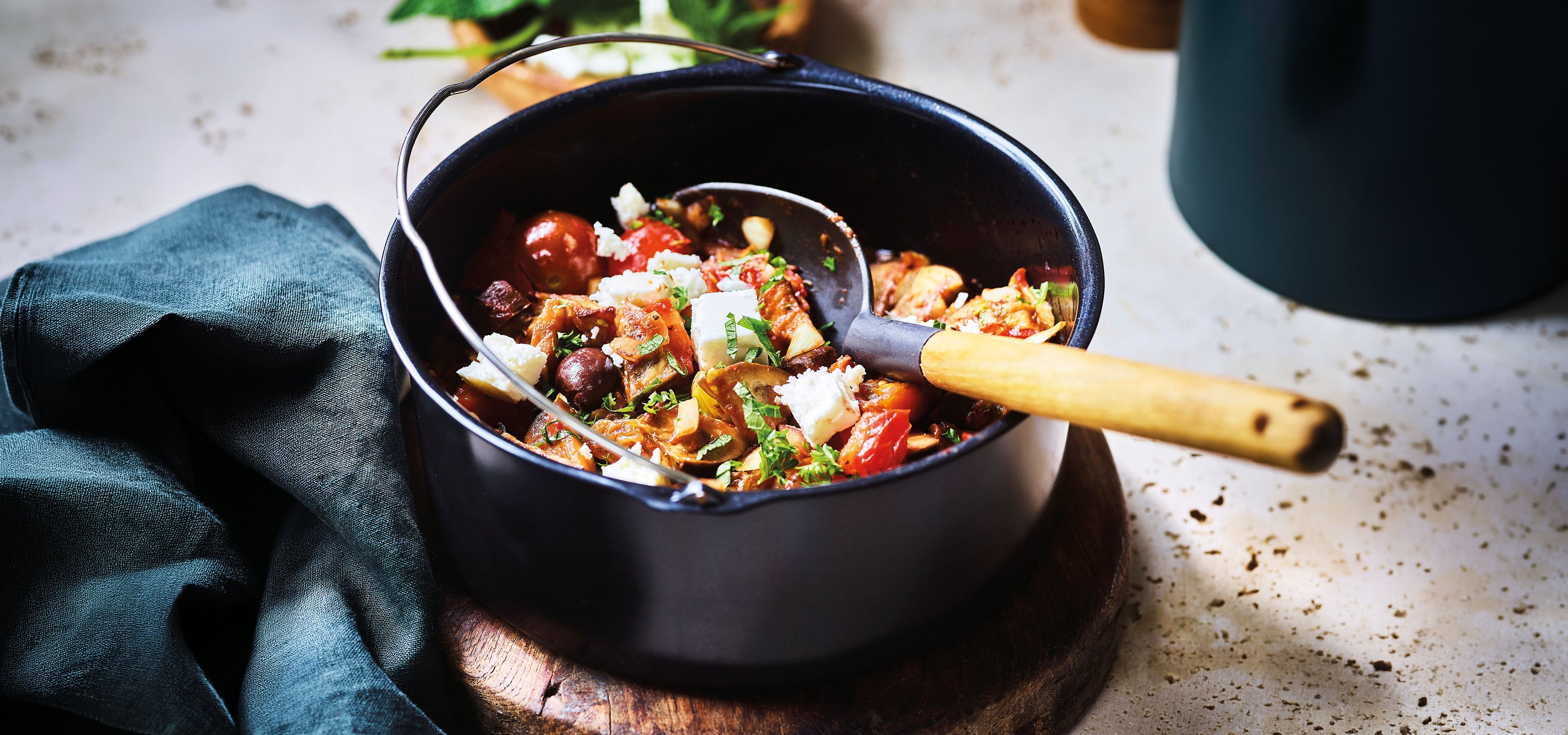 Caponata met munt en peterselie