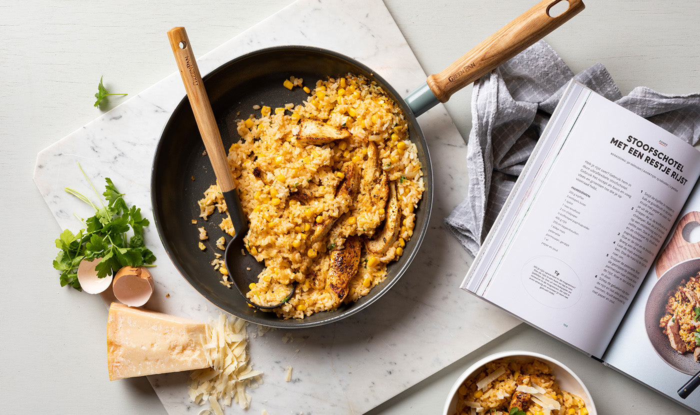 Stoofschotel met een restje rijst