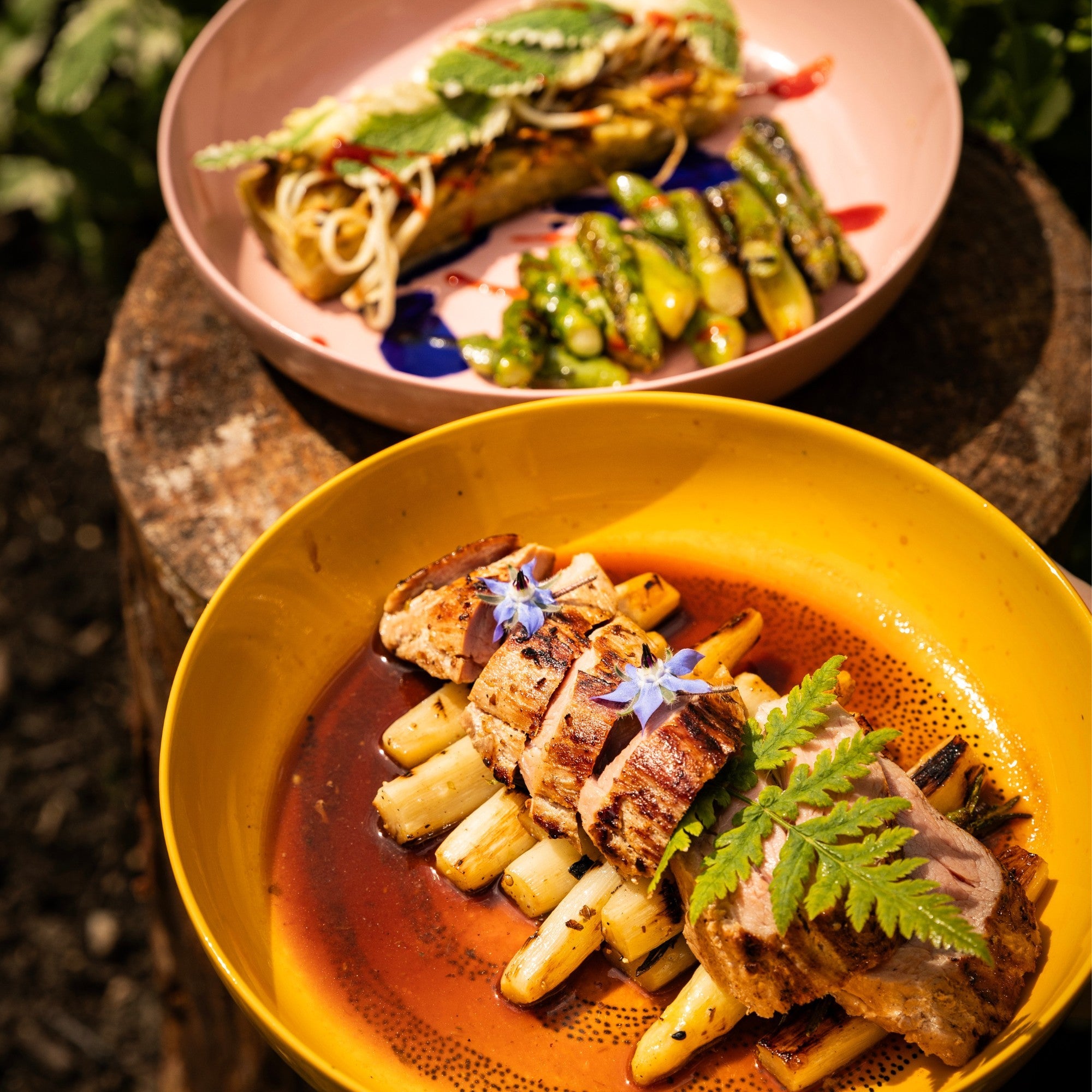Varkenshaasje Moelleux met aardappeltortilla en witte asperges