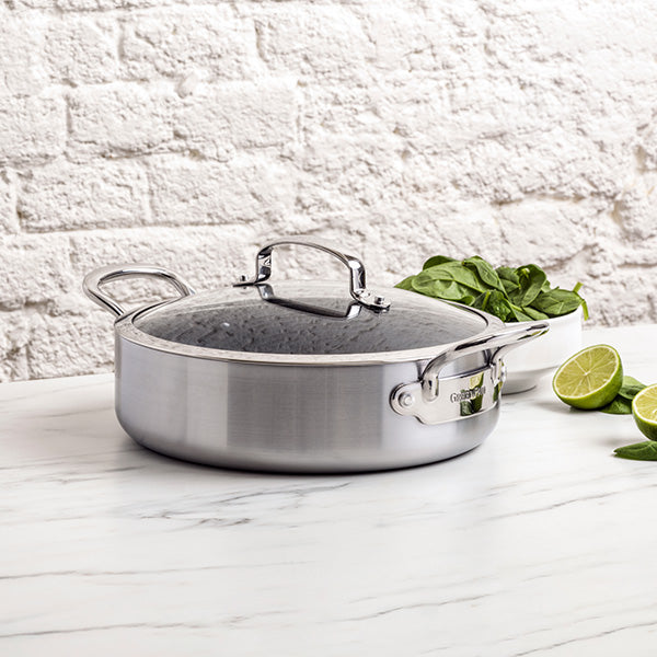 Stoofpan grijs met deksel roestvrji staal
