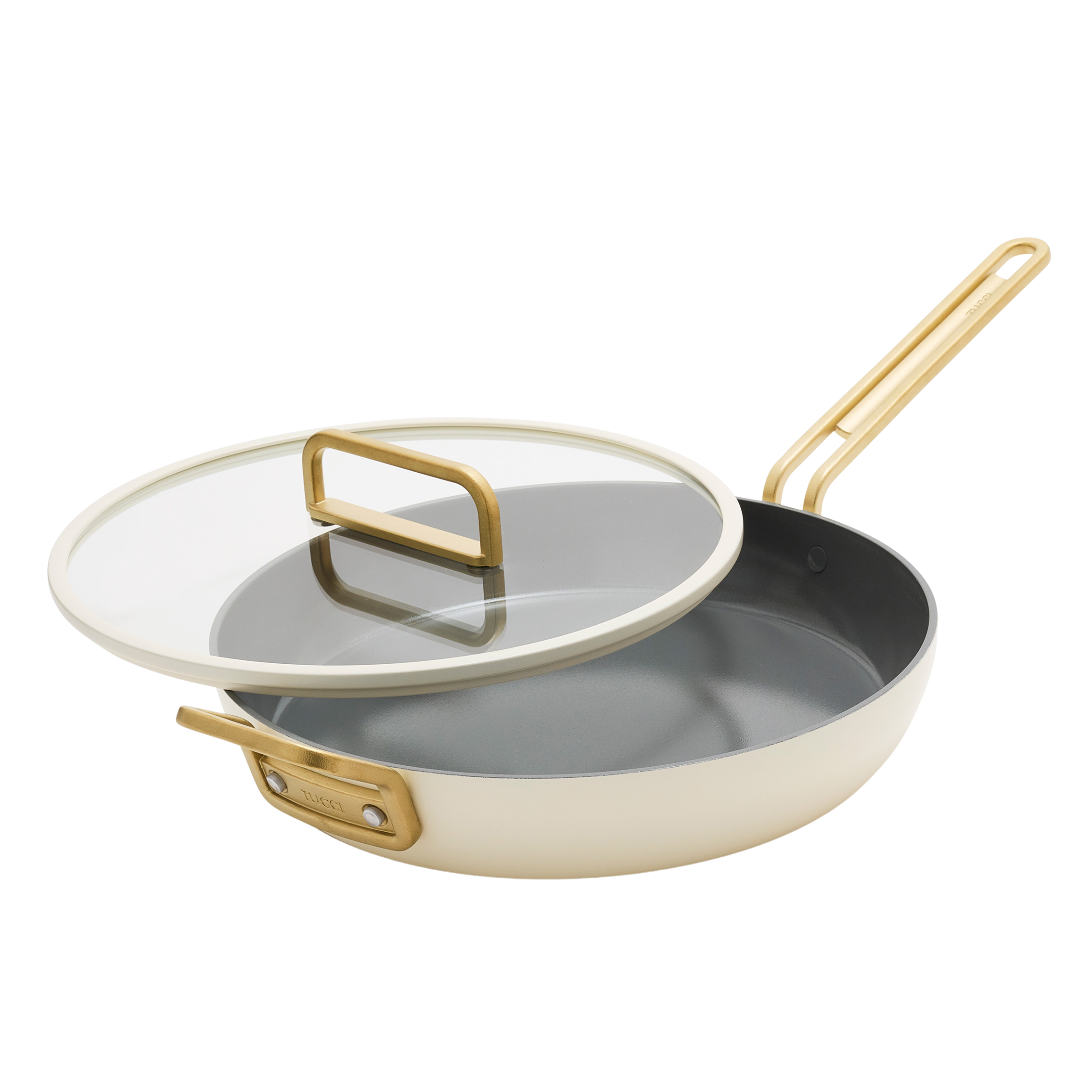 GreenPan™ Stanley Tucci™ Ceramic Nonstick 30cm Frypan with Lid, Carrara White