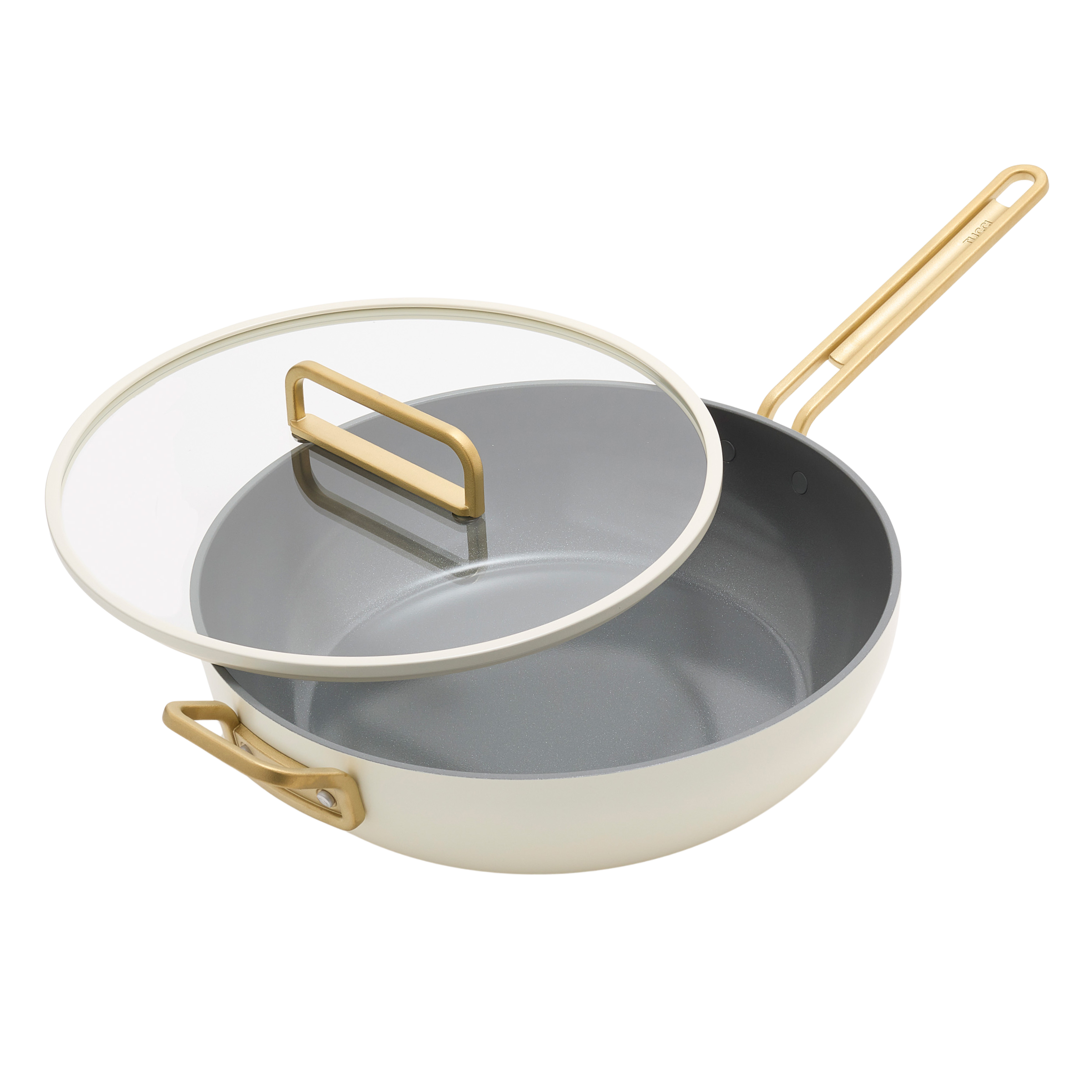 GreenPan™ Stanley Tucci™ Ceramic Nonstick 33cm Stanley Pan with Lid, Carrara White