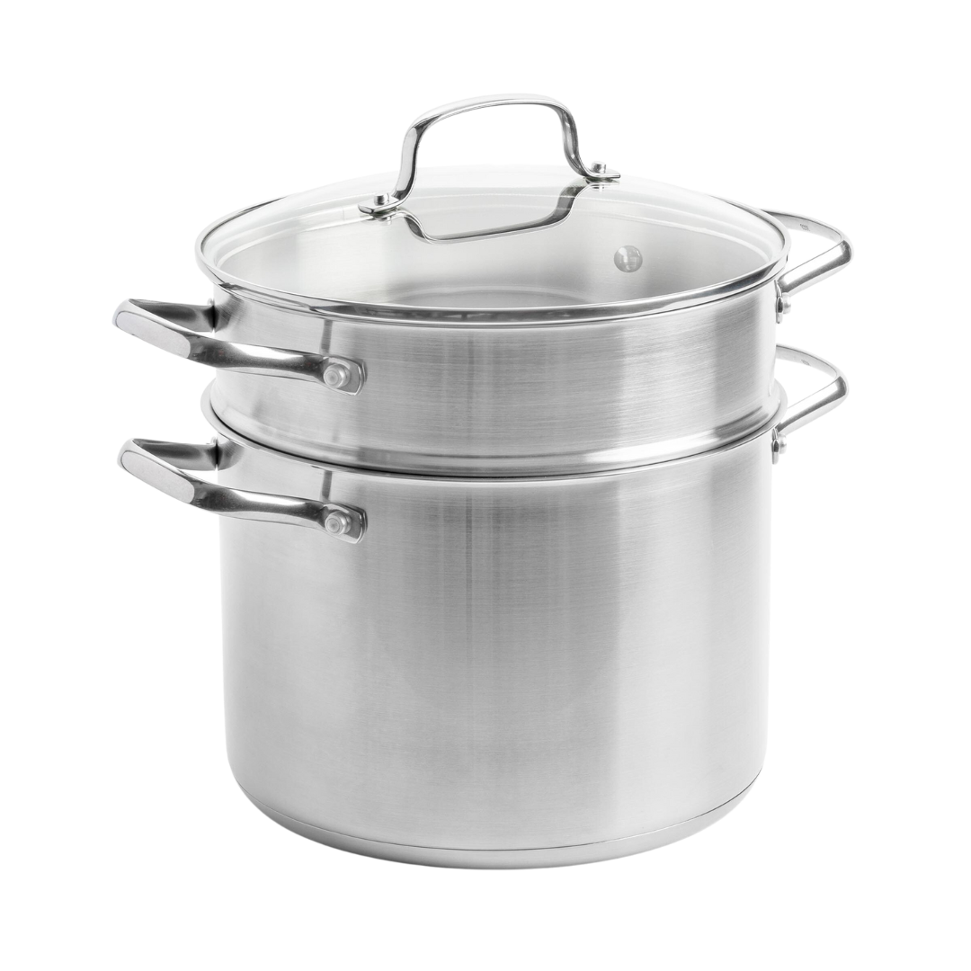 Dagelijkse kost 3-delige pasta set 24cm zilver kookpot met deksel en pasta-inzet
