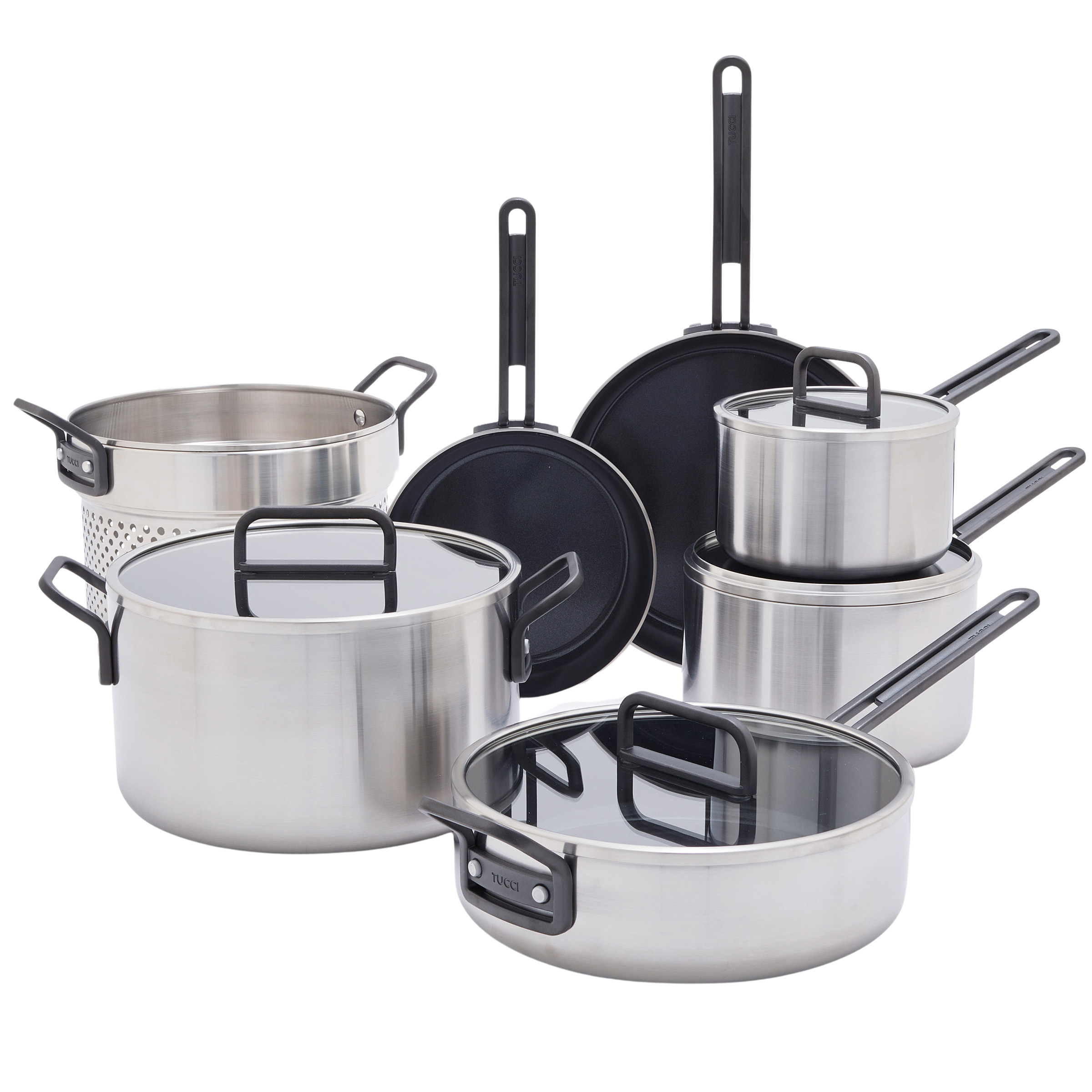 GreenPan™ Stanley Tucci™ Stainless Steel Ceramic Nonstick 11-Piece Cookware Set