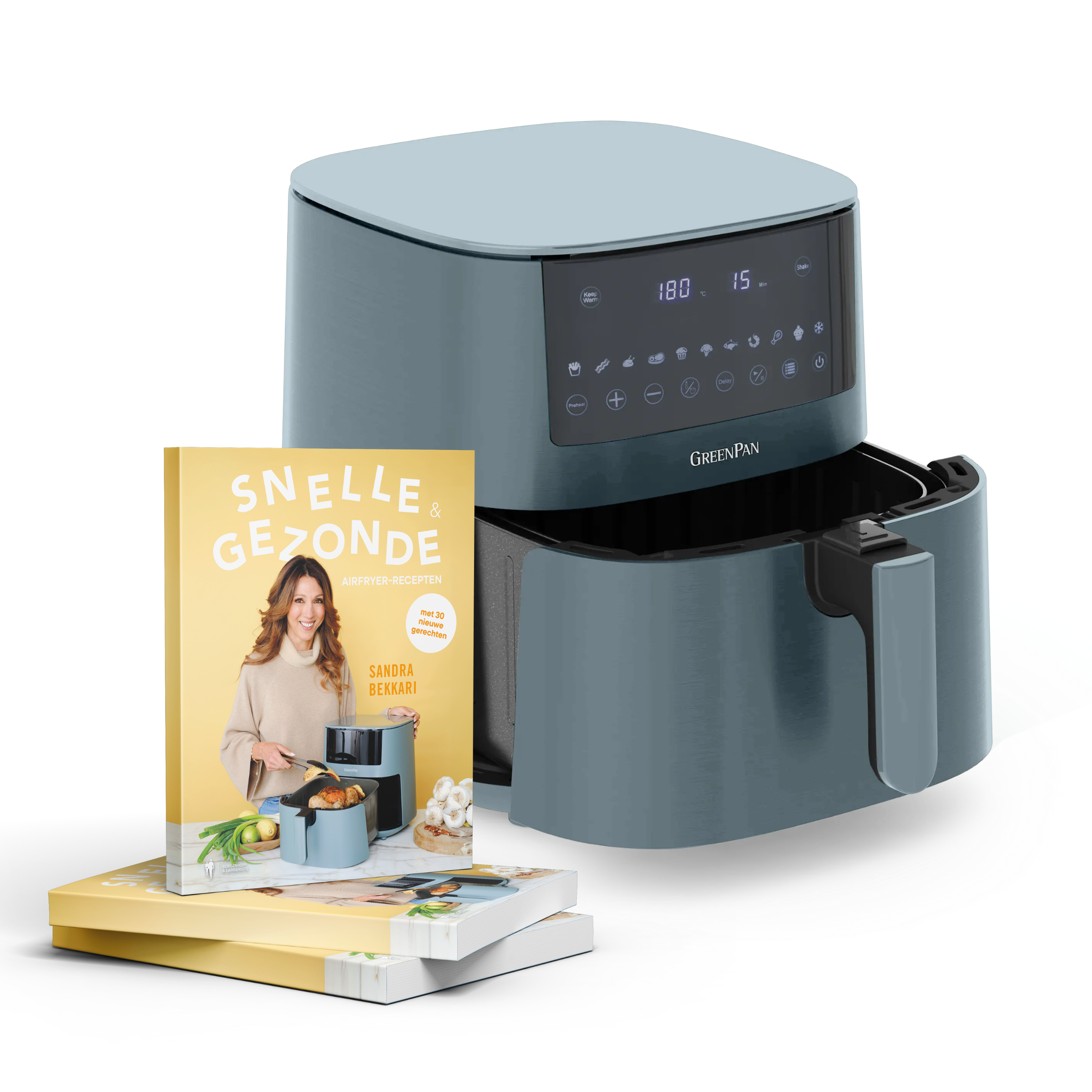 Lentedeal: XXL Air Fryer Smokey Blue + Sandra’s snelle en gezonde Air Fryer-recepten