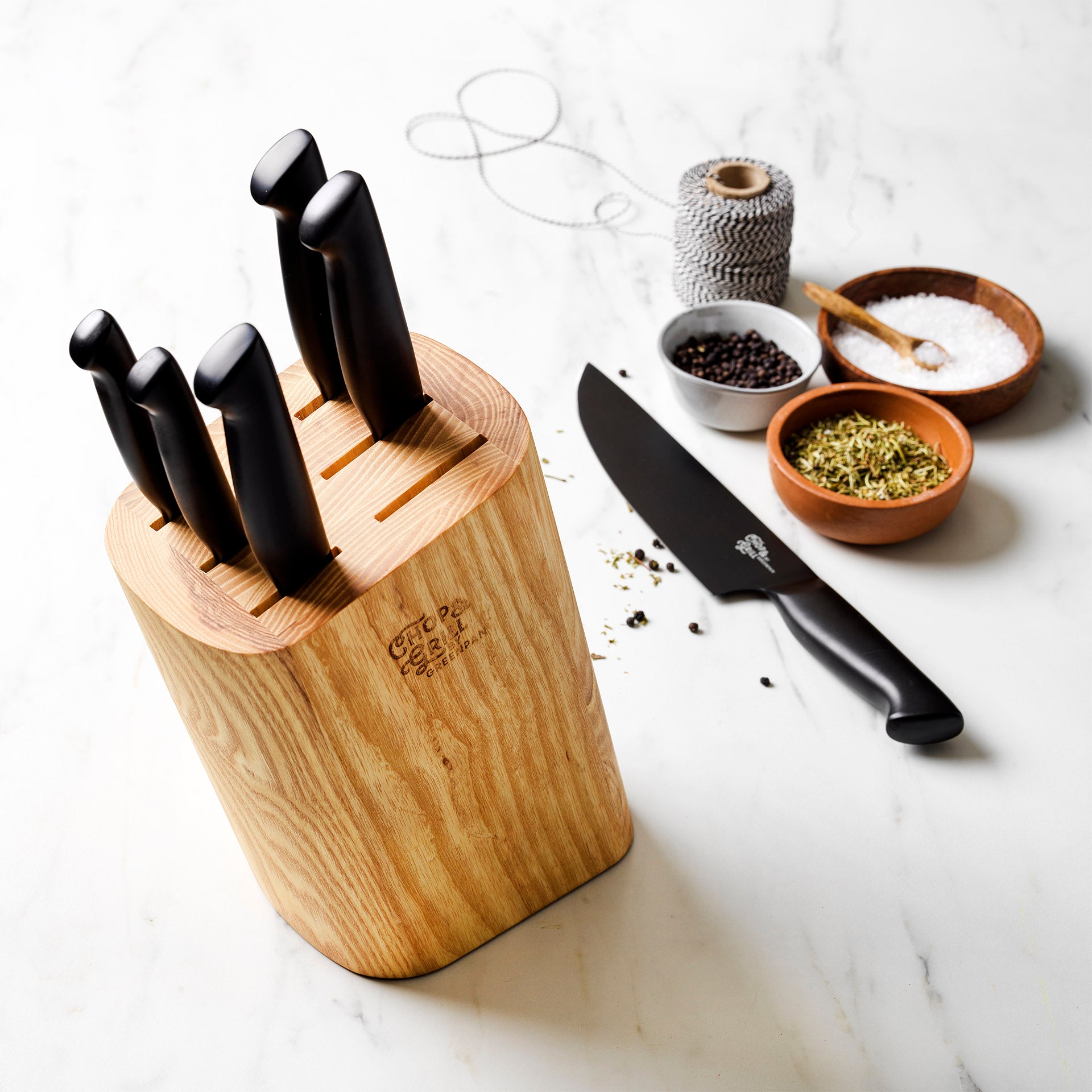 Greenpan Chop & Grill Knifeblock Messenset