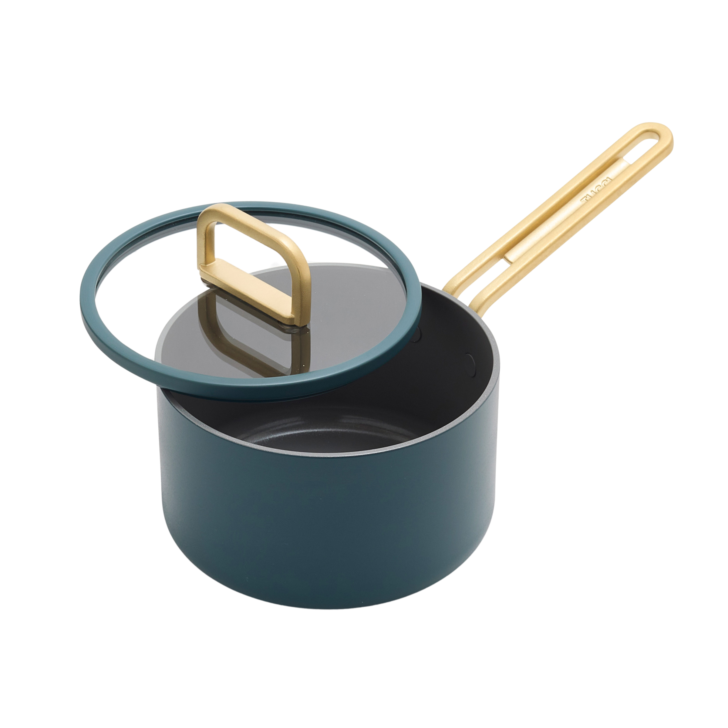 GreenPan™ Stanley Tucci™ Casserole antiadhésive en céramique 16 cm/1,9 L avec couvercle, bleu sarcelle vénitien