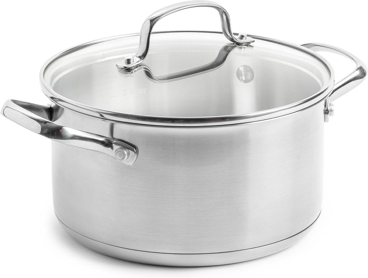 Dagelijkse kost kookpot 20cm/3,3L met deksel zilver 