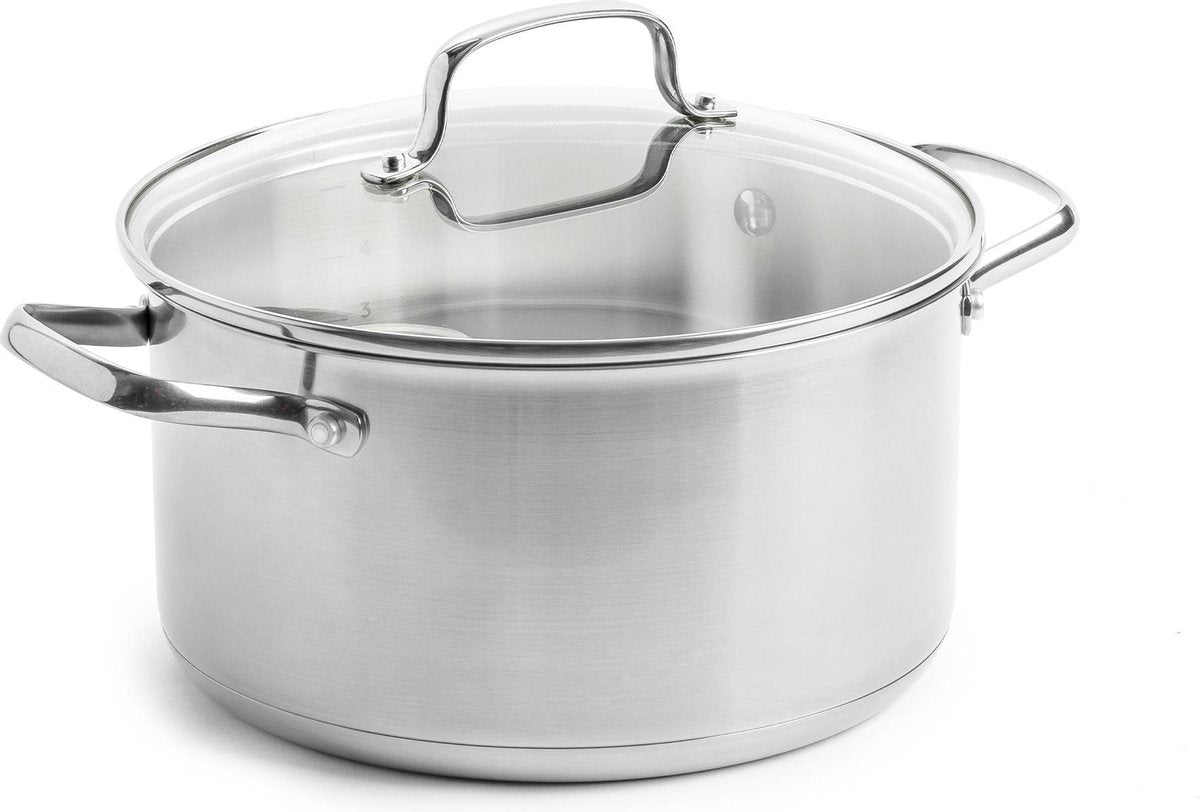 Dagelijkse kost kookpot 24cm/6L met deksel zilver 