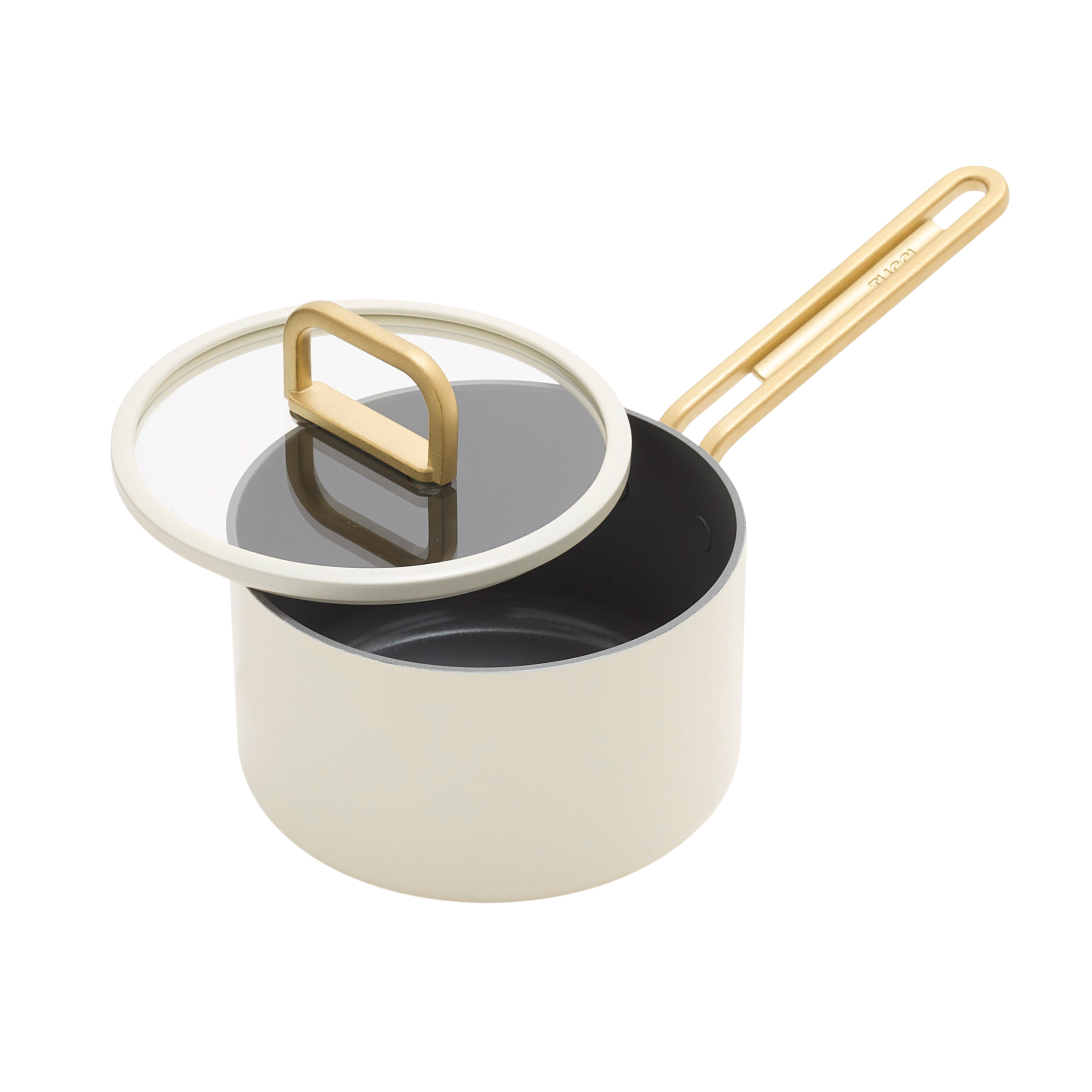 GreenPan™ Stanley Tucci™ Casserole antiadhésive en céramique 16 cm/1,9 L avec couvercle, blanc de Carrare