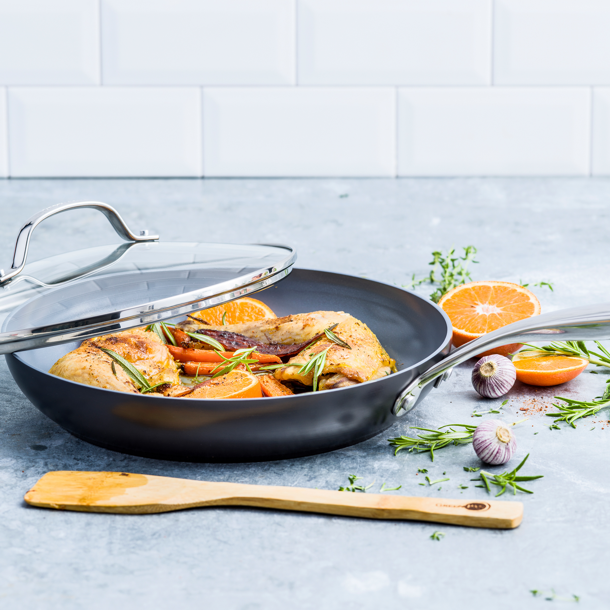 Greenpan Valencia Pro Braadpannen 30cm Keramisch inductie pfas-vri   vooraanzicht