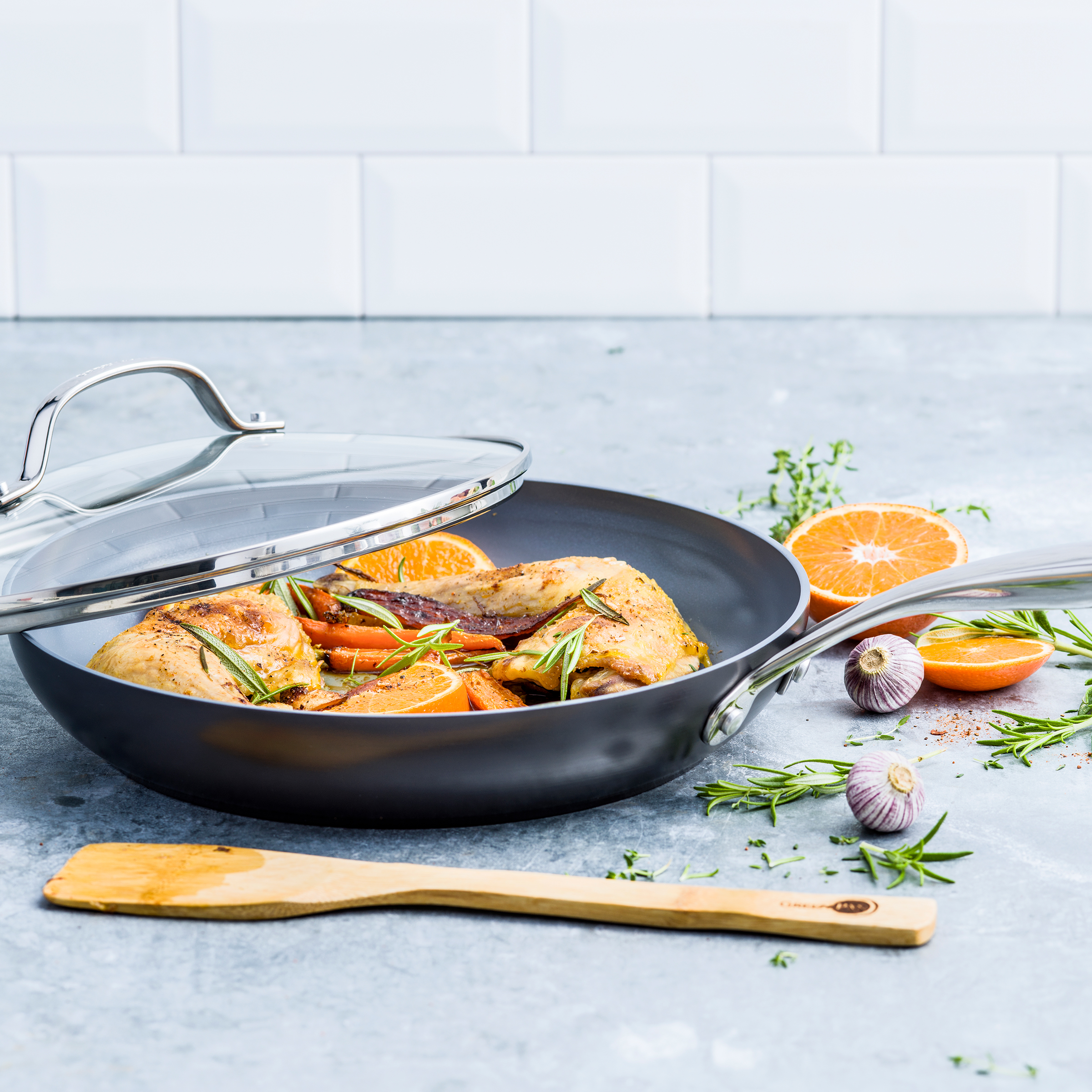 Greenpan Valencia Pro Braadpannen 30cm Keramisch inductie pfas-vri   vooraanzicht