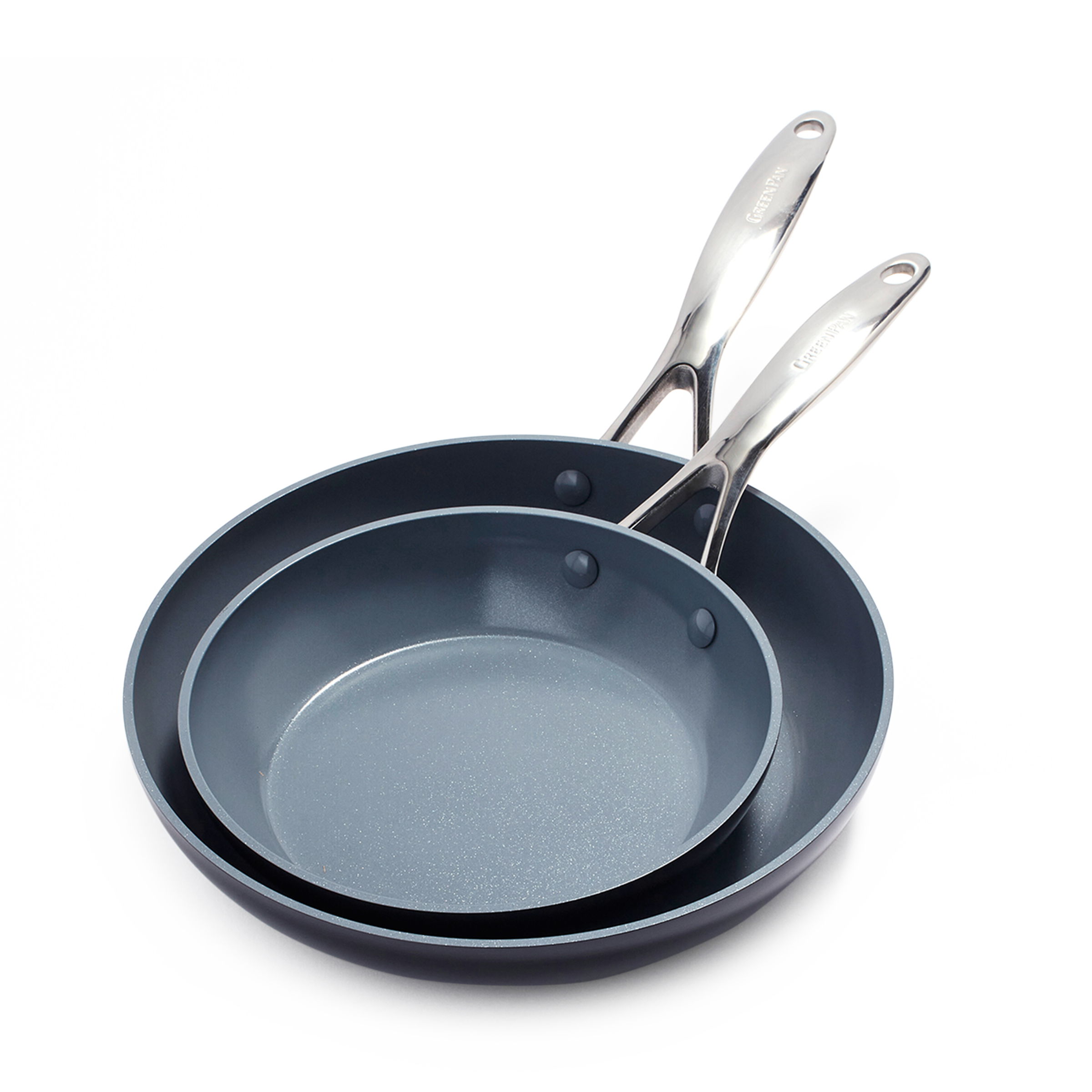 Greenpan Braadpannen Valencia Pro 2-delige set 20cm 26cm Keramisch inductie pfas-vri vooraanzicht