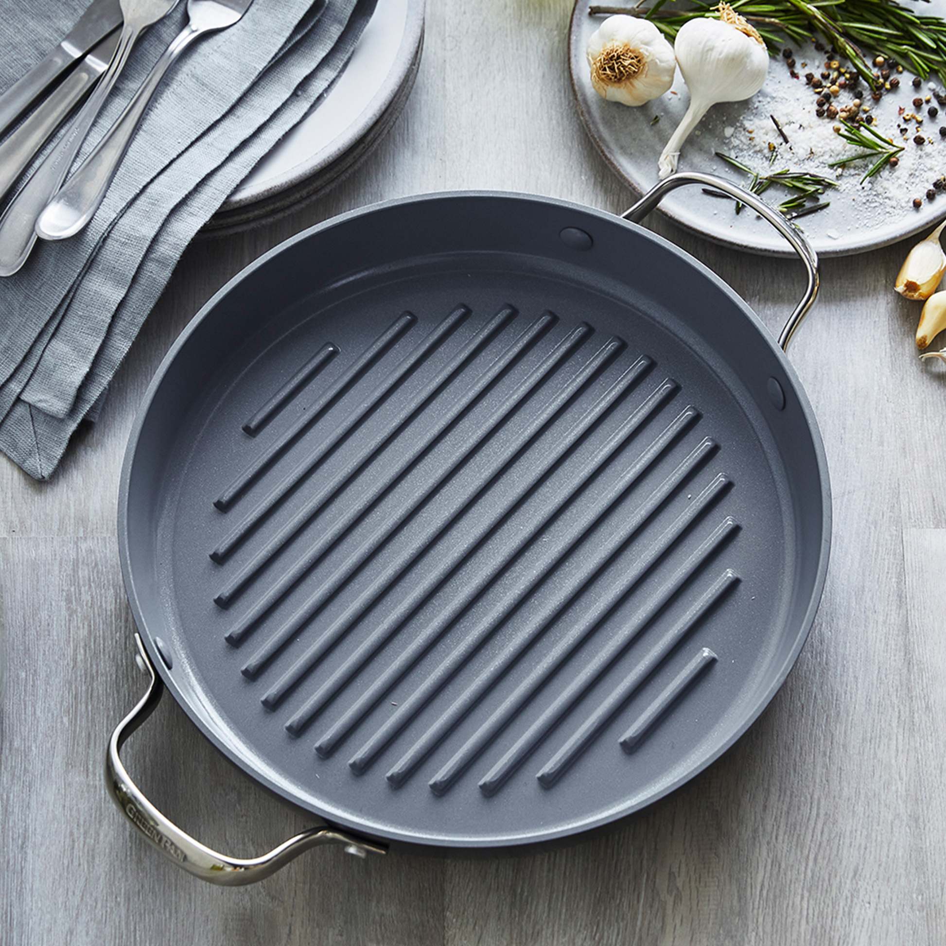 Greenpan Valencia Pro Grillpannen Keramisch inductie pfas-vri  vooraanzicht