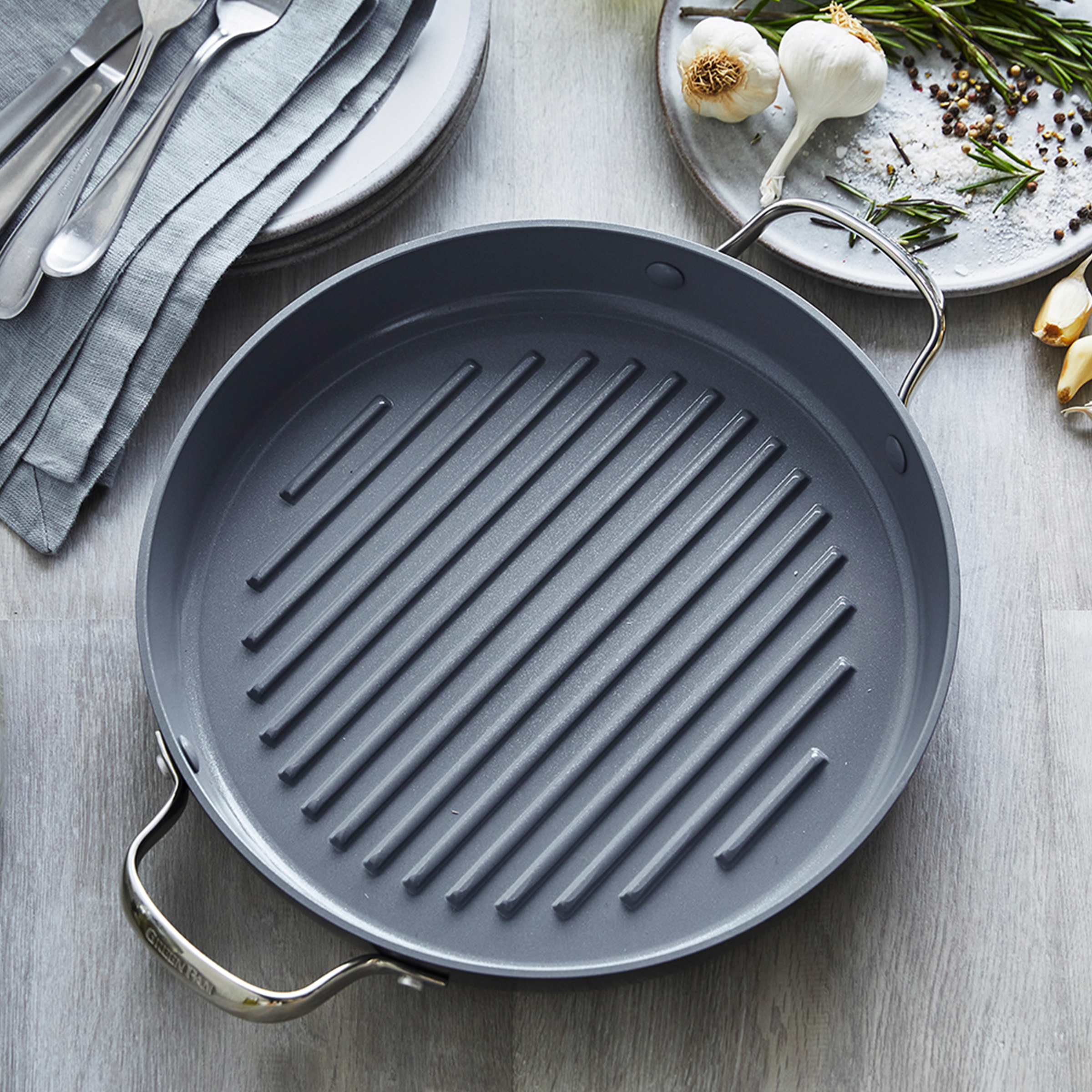 Greenpan Valencia Pro Grillpannen Keramisch inductie pfas-vri  vooraanzicht