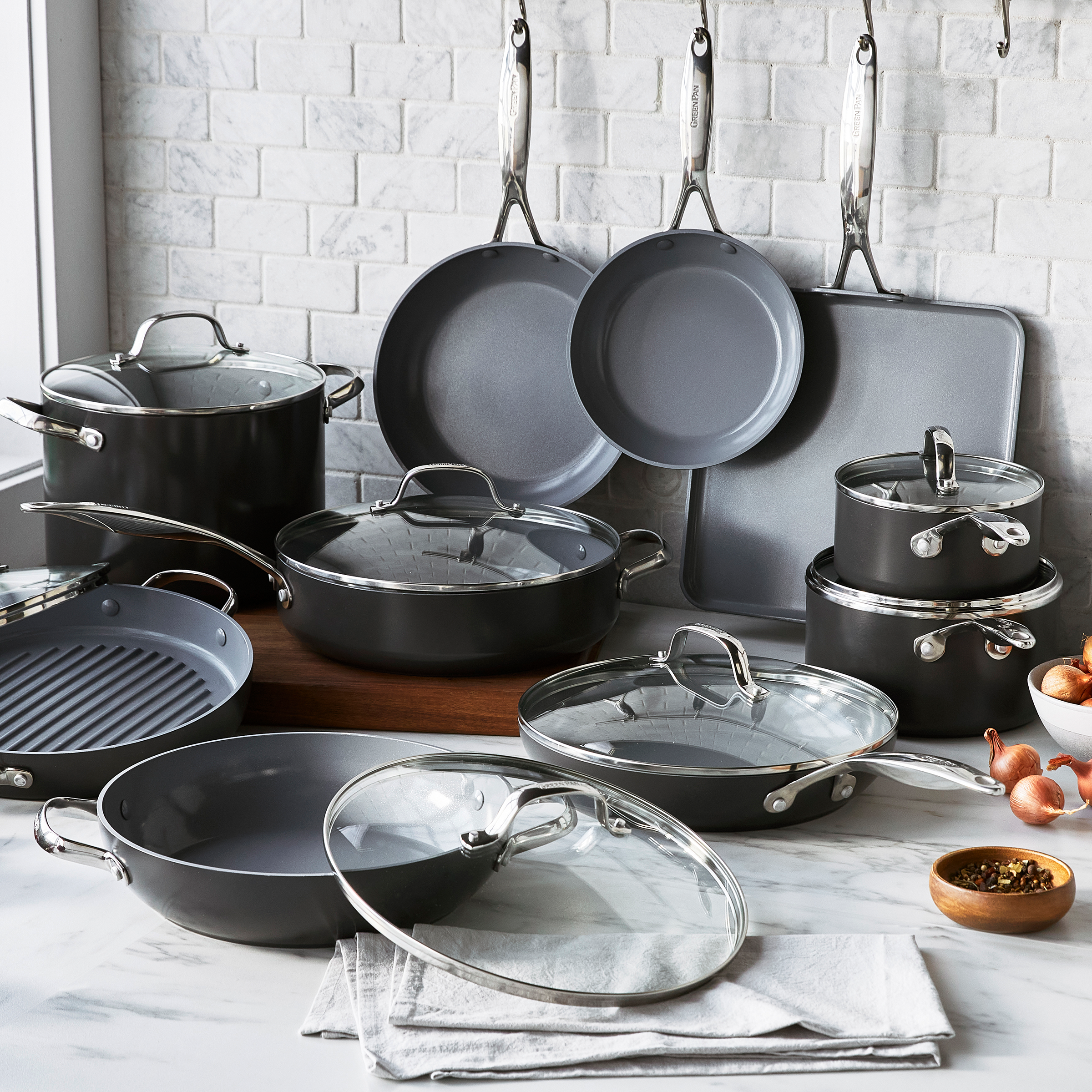 Greenpan Valencia Pro Braadpannen 11-delig Keramisch inductie pfas-vri  vooraanzicht