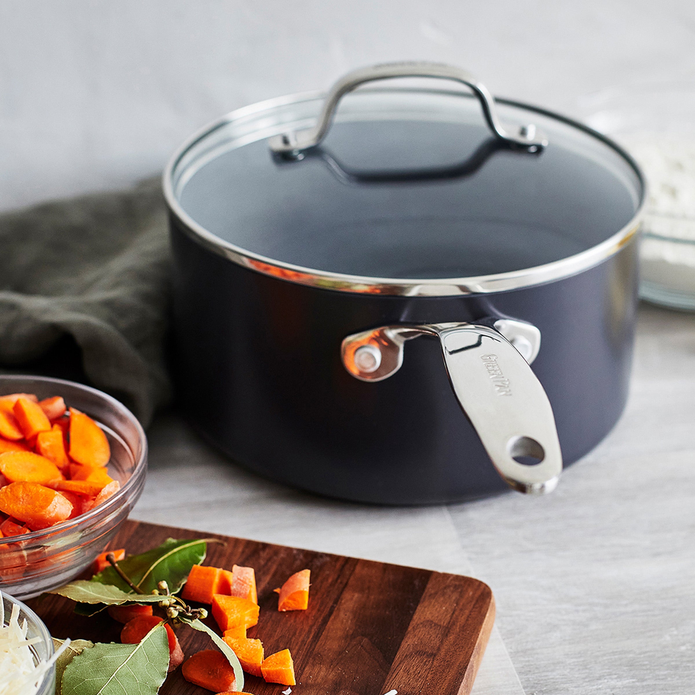 Greenpan Valencia Pro Kookpotten Keramisch inductie pfas-vri vooraanzicht