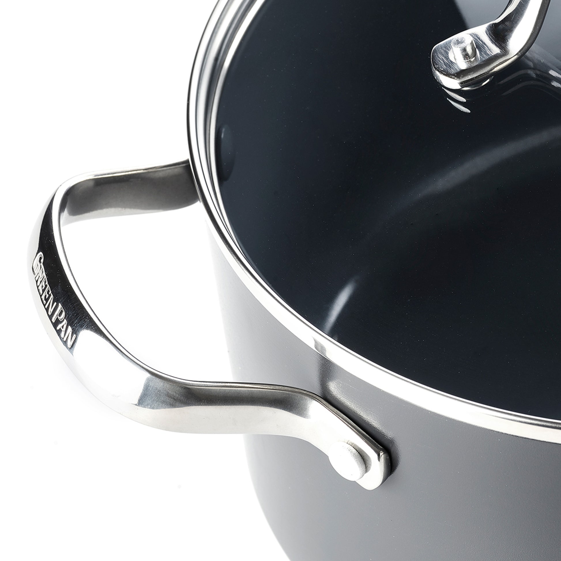 Greenpan Kookpotten Valencia Pro Soeppan deksel Keramisch inductie pfas-vri zijaanzicht