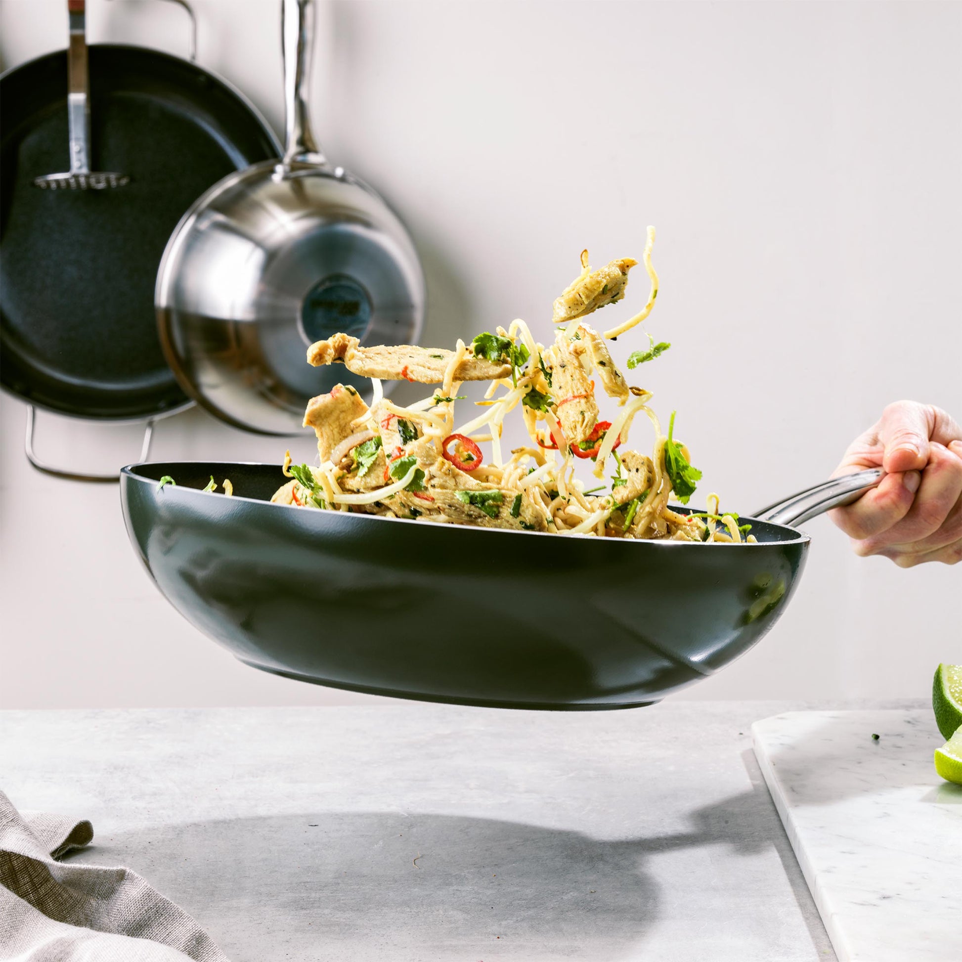 Dagelijkse kost wok 28cm 3,69L groen wokken