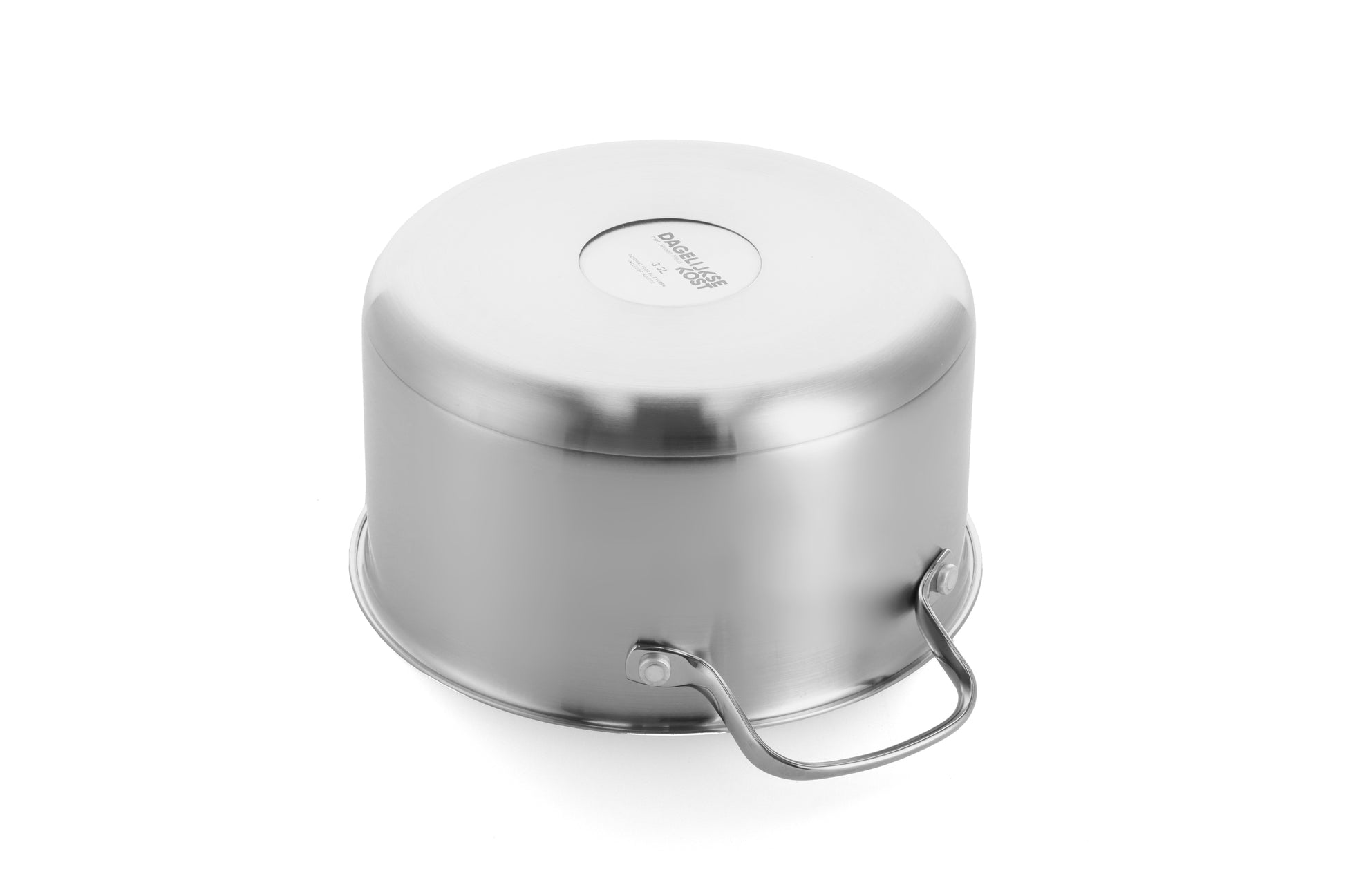 Dagelijkse kost kookpot 18cm/2L met deksel zilver onderaanzicht