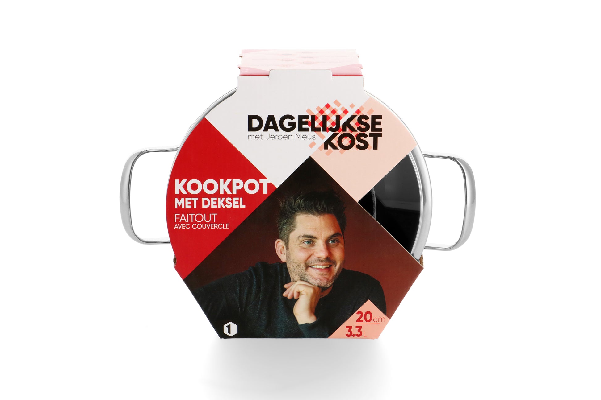 Dagelijkse kost kookpot 20cm/3,3L met deksel zilver verpakking