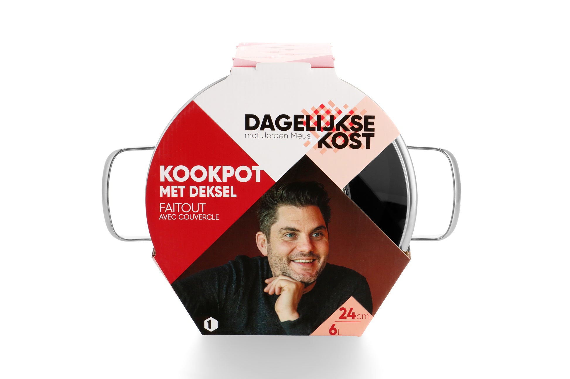 Dagelijkse kost kookpot 24cm/6L met deksel zilver verpakking