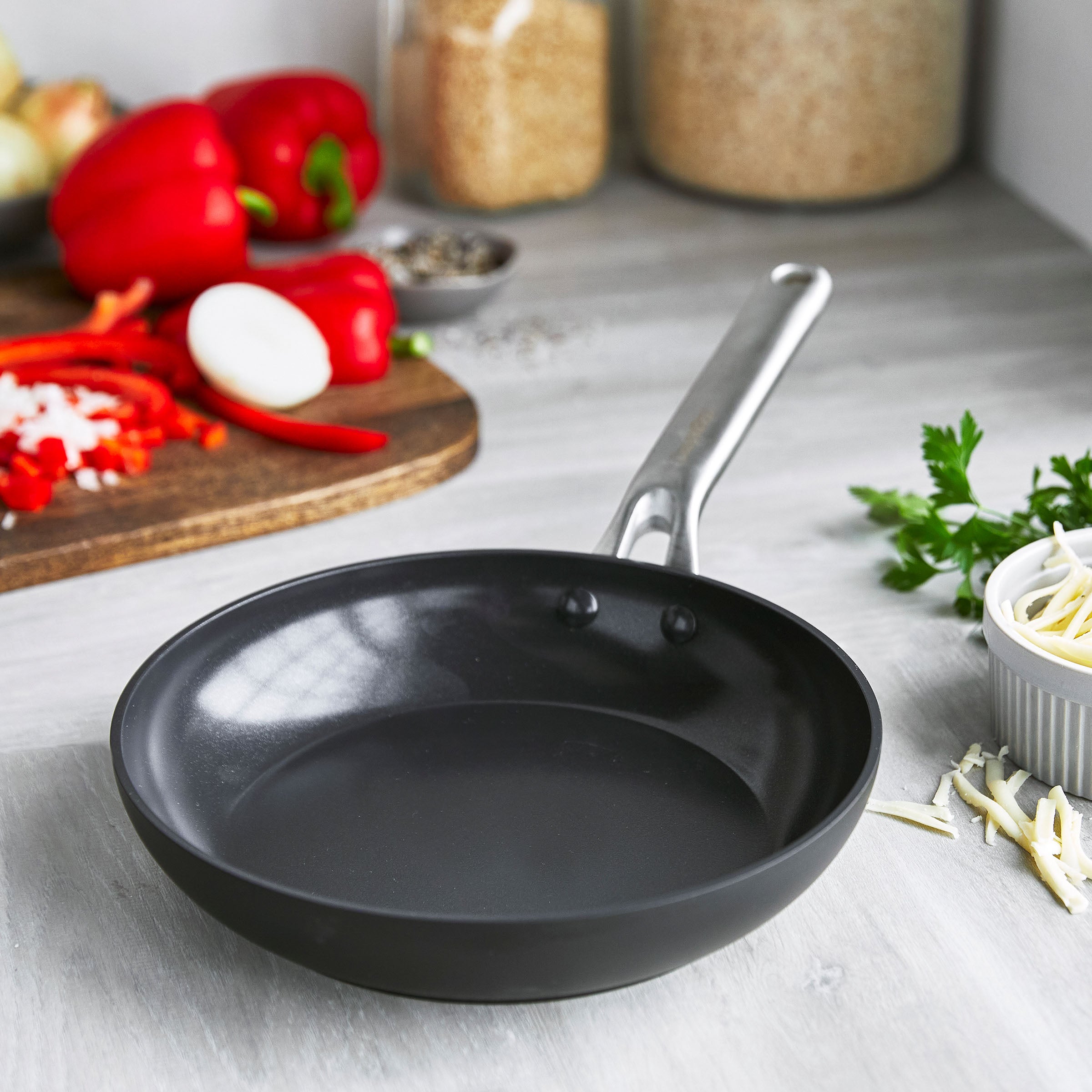 Greenpan Omega Koekenpannen Braadpannen Keramisch inductie pfas-vri vooraanzicht