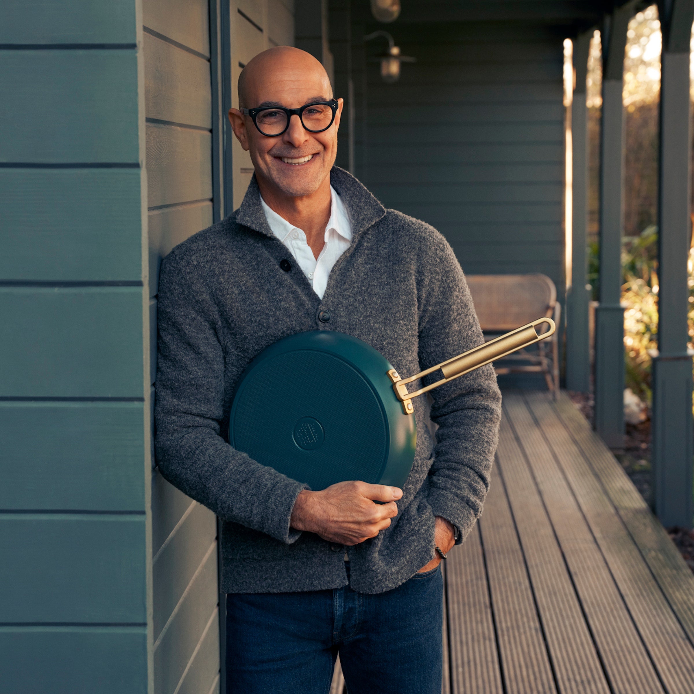 Poêle à frire antiadhésive en céramique GreenPan™ Stanley Tucci™ 20 cm, bleu sarcelle vénitien
