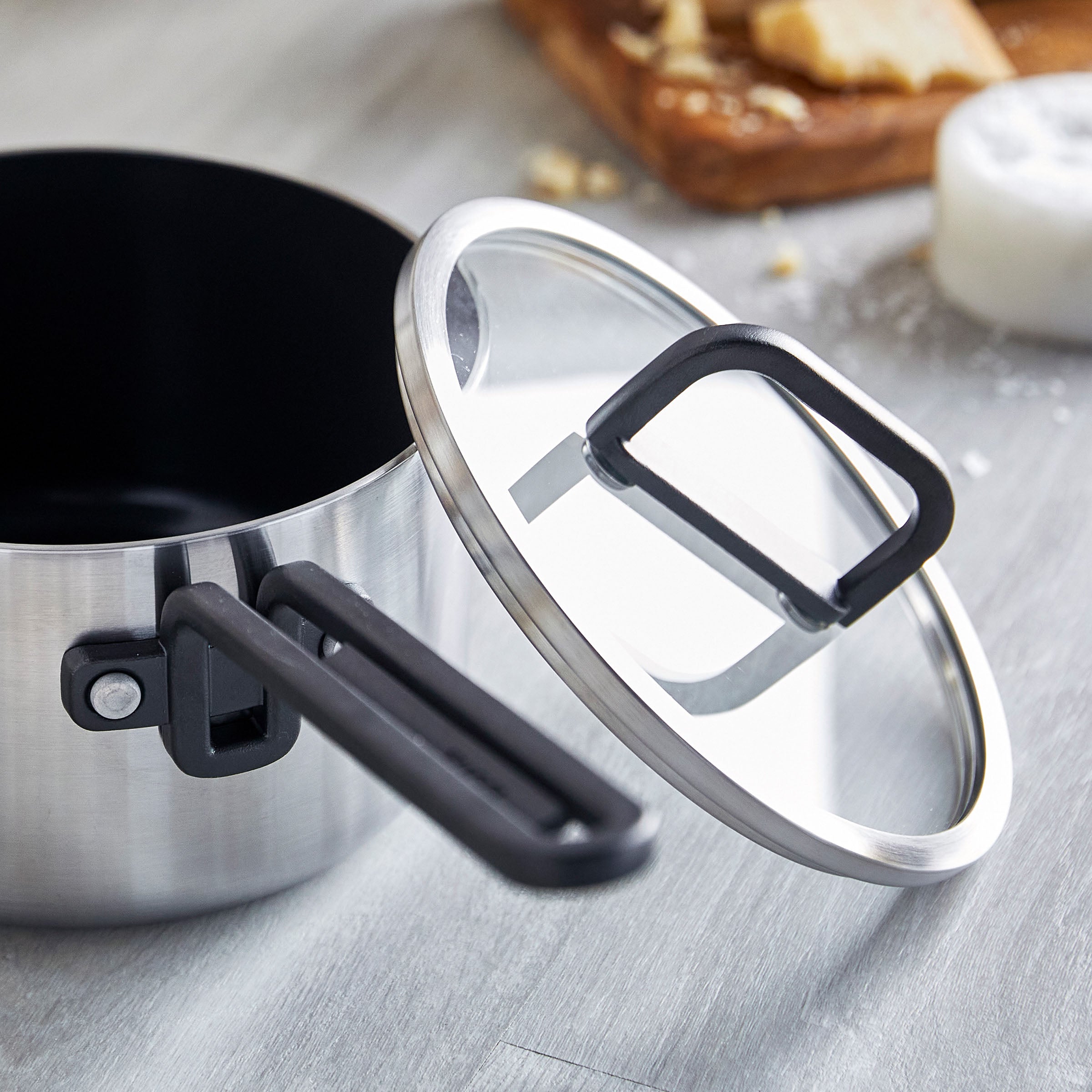 GreenPan™ Stanley Tucci™ Stainless Steel Ceramic Nonstick 2QT/16cm Saucepan with  Lid