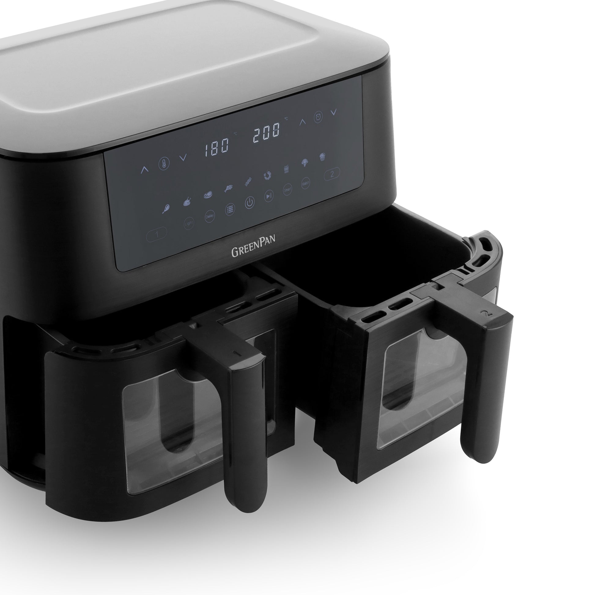 Greenpan Airfryer Dual Zone Elite Keramisch pfas-vri zijaanzicht