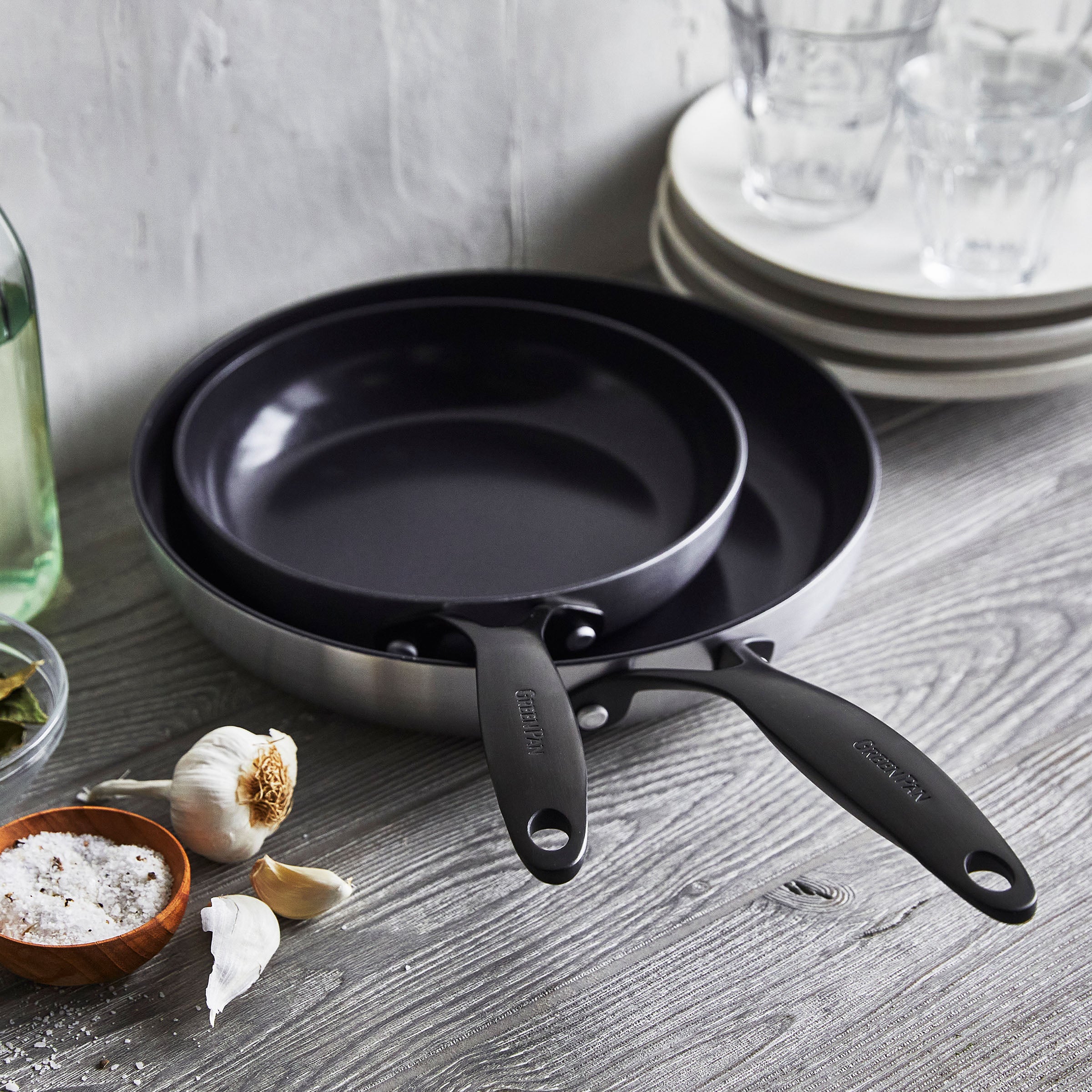 Venice Pro Noir 2-delige set 20+26cm zilver