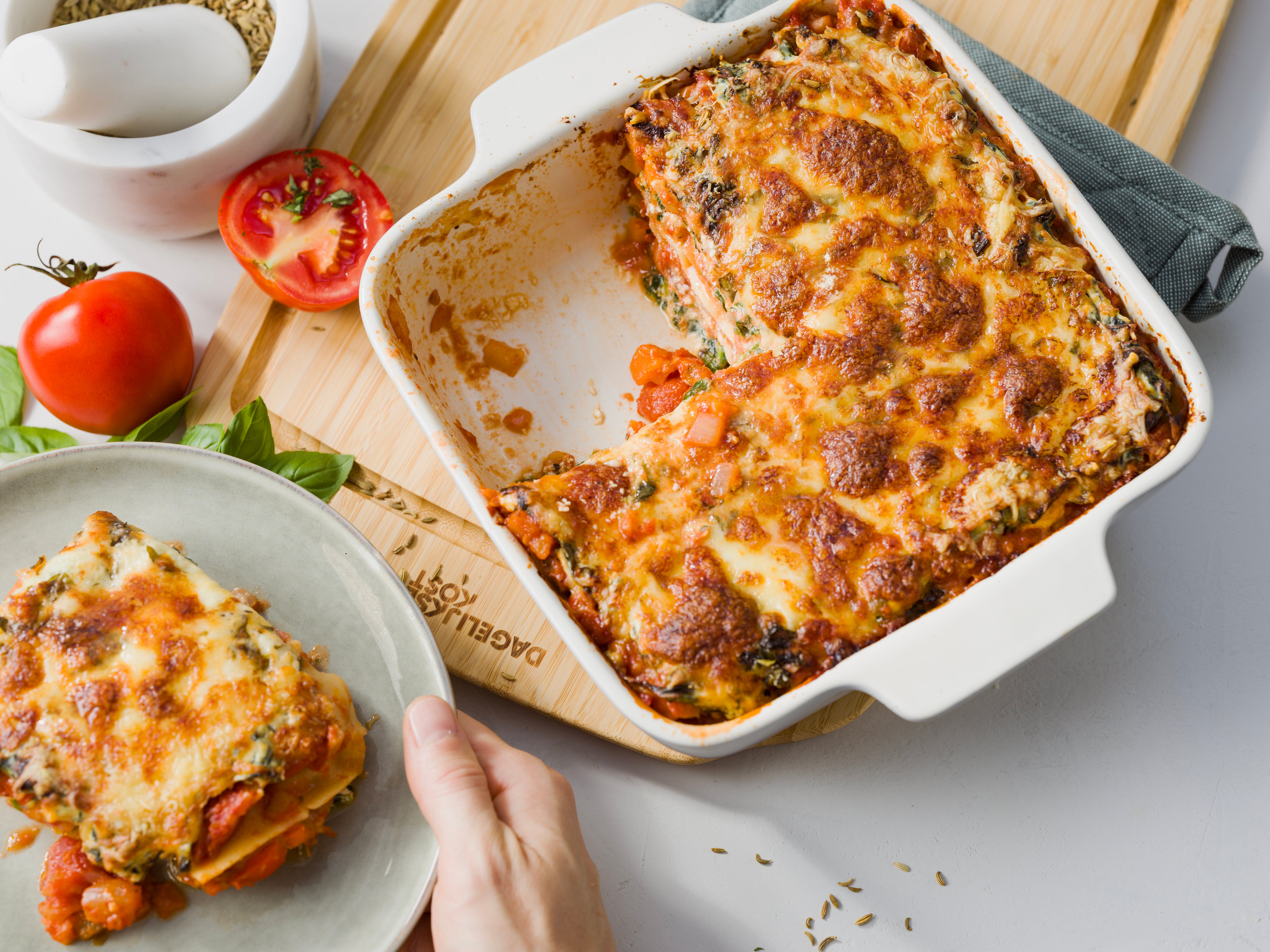 Dagelijkse kost vierkante ovenschaal