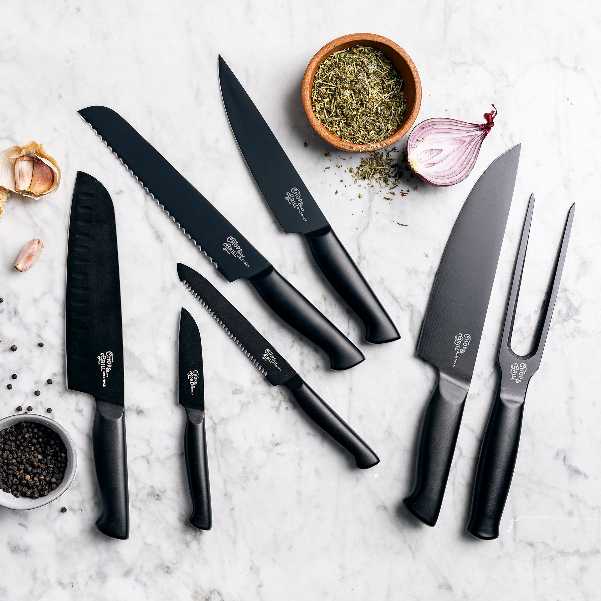 Chop & Grill Broodmes zwart collectie messen