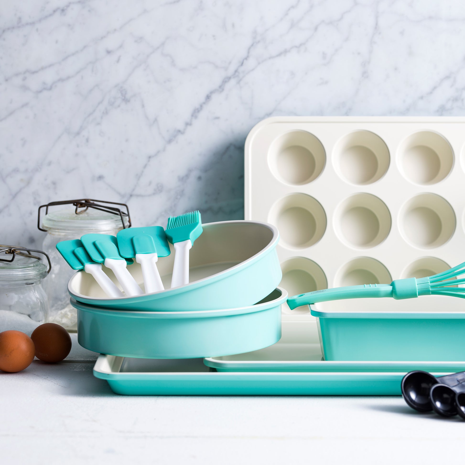 GreenPan Contour Turkoois Bakvorm voor 12 Muffins turquoise collectie