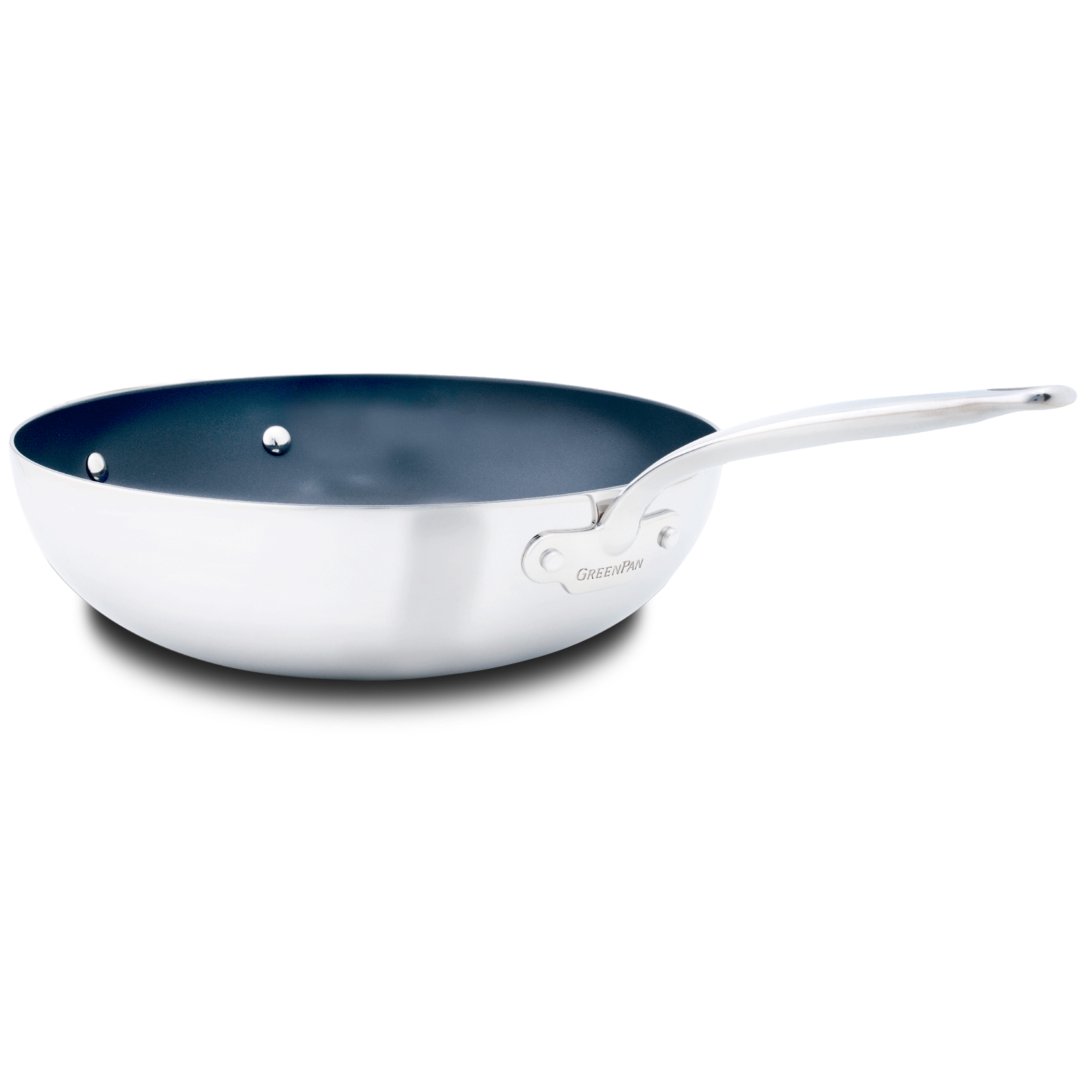 Barcelona Evershine Wok 30cm zilver zijaanzicht