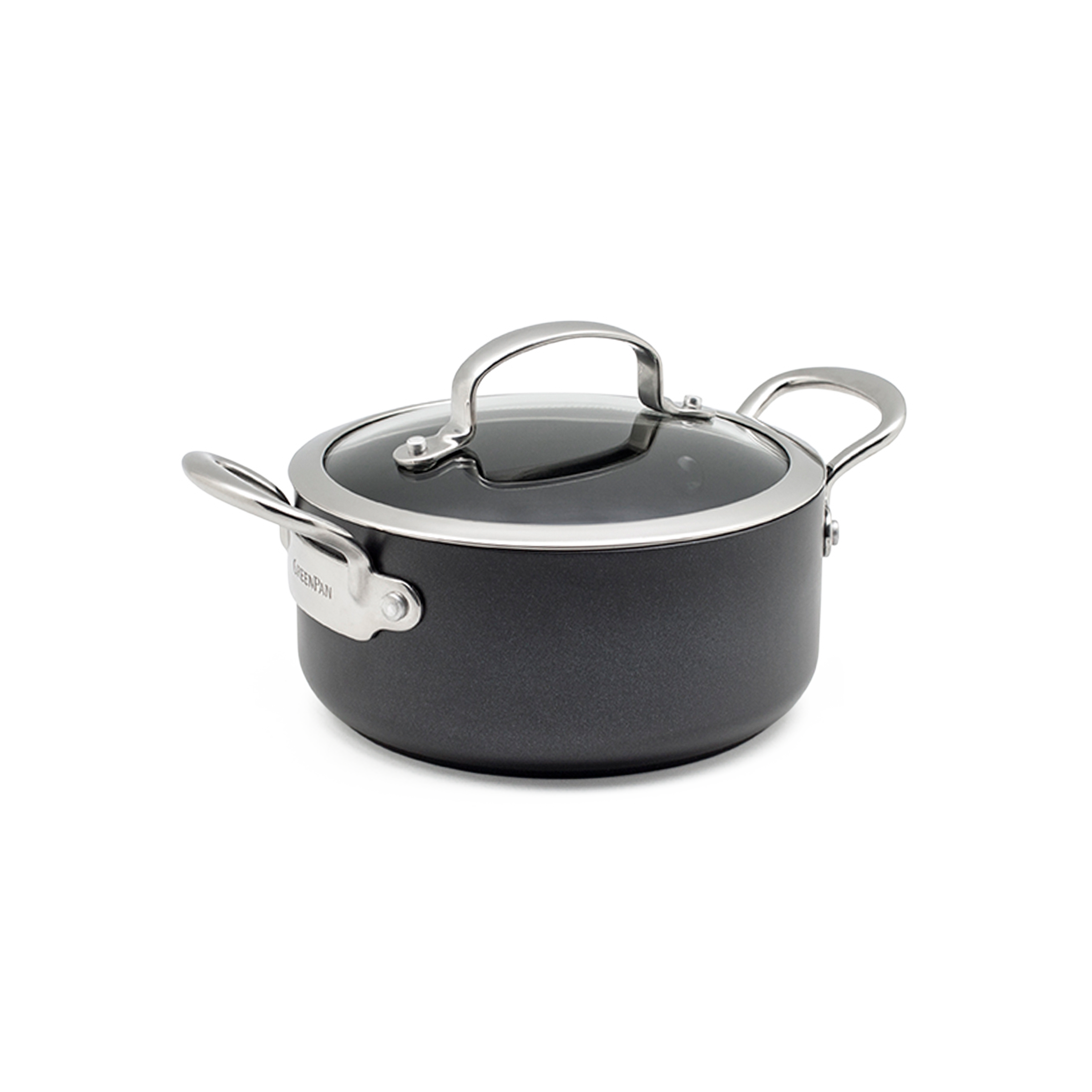 Barcelona Kookpot met deksel 18cm zwart zijaanzicht