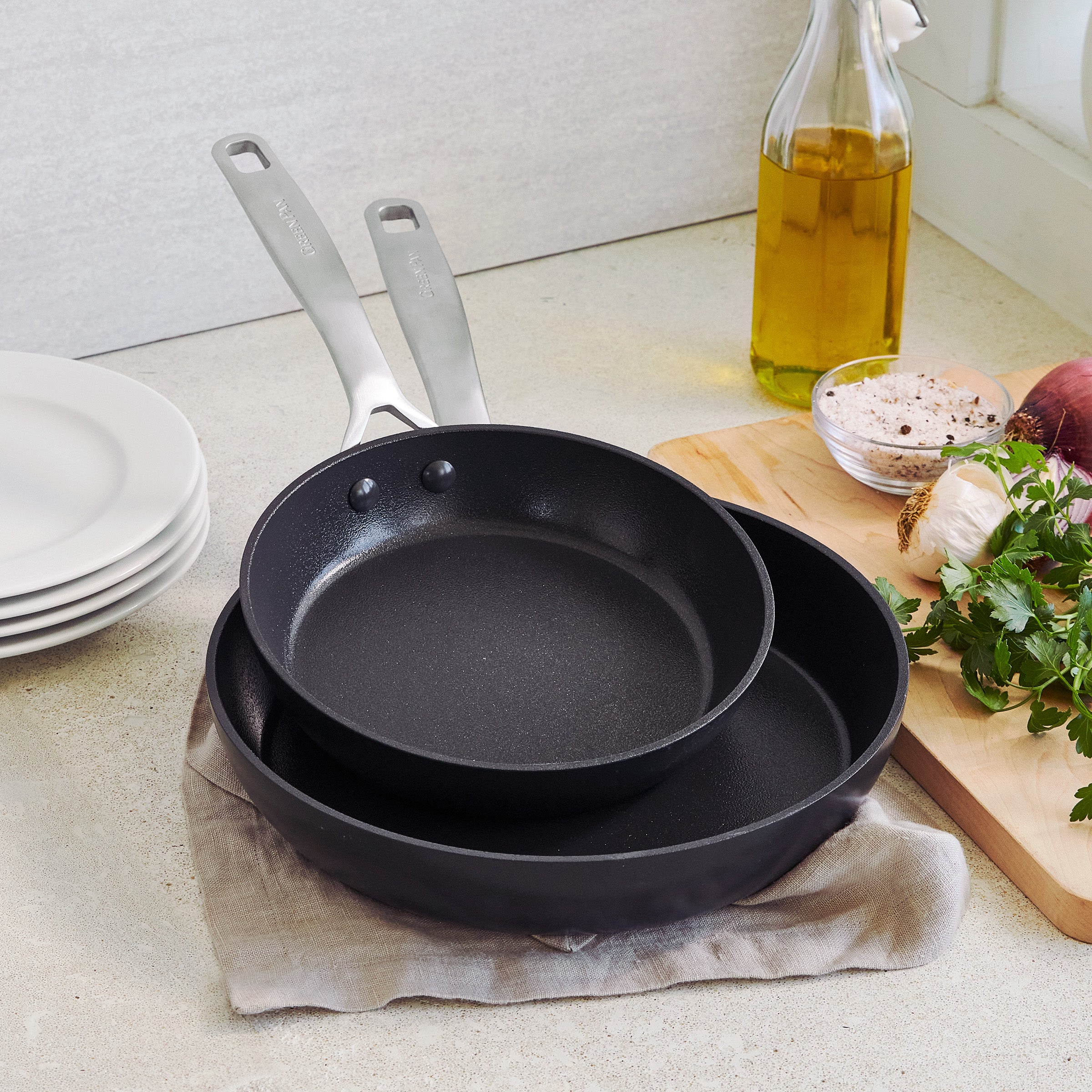 Copenhagen 2-delige braadpannenset 20+28cm zwart