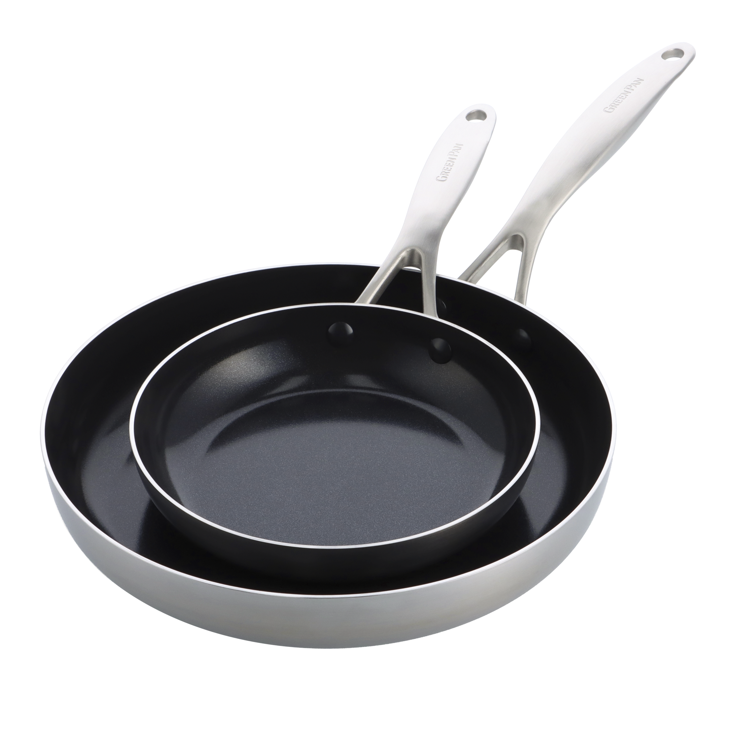 Geneva 2-delige set (Braadpannen 20cm + 28cm) zilver collectie