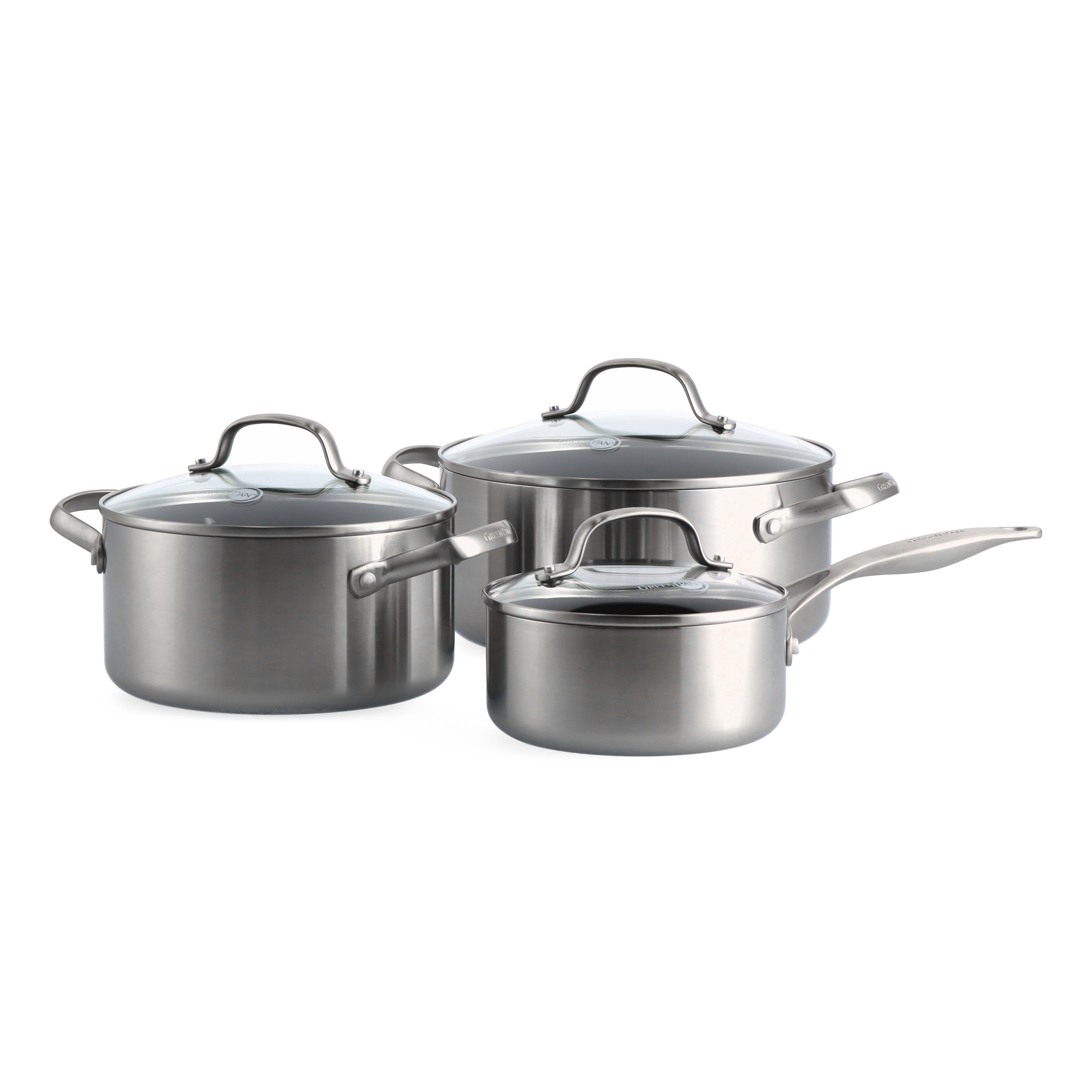 Geneva 6-delige set 16+20+24cm zilver