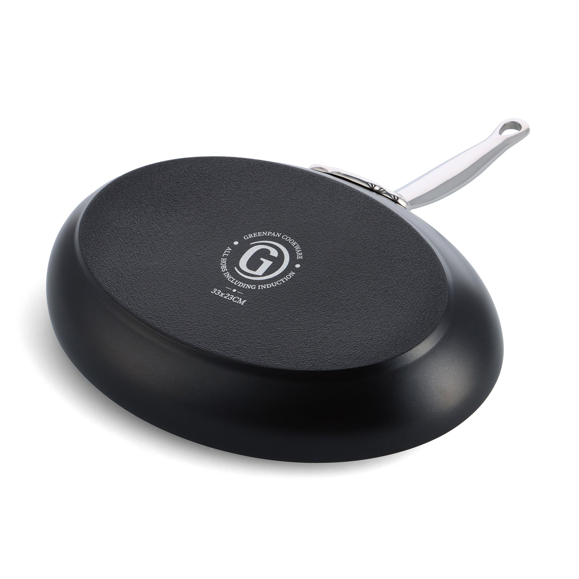 Barcelona Pro ovalen Vispan 33cm zwart onderaanzicht