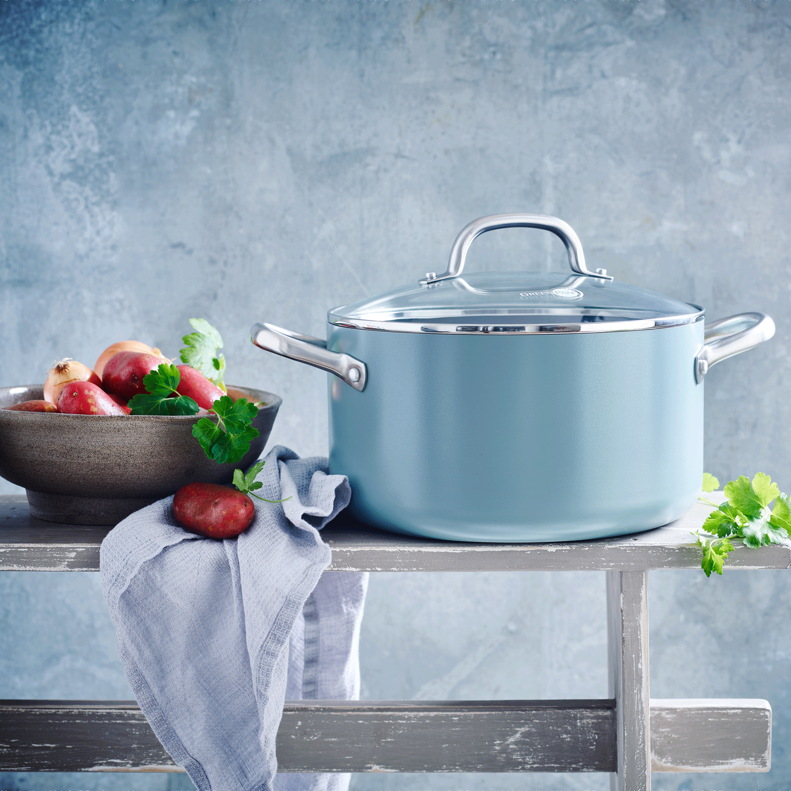 Mayflower 4-delige Pannenset Scandinavisch 20cm Kookpot met dekselblauw 20cm Kookpot met deksel
