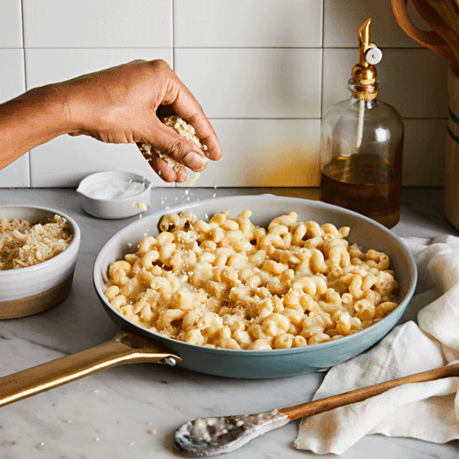 Padova Braadpan blauw met pasta