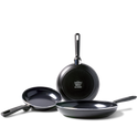 Batterie De Cuisine Tectake 9 Pièces - 5 Casseroles Inox + 4 Couvercles Verre, Compatible Induction, Gaz, électrique - 1