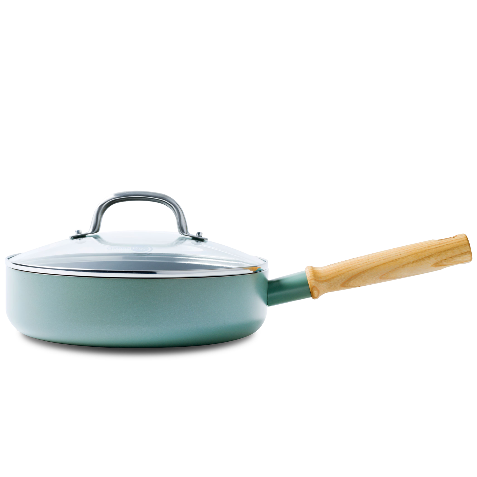 Mayflower Stoofpan 20cm blauw met essenhouten handgreep en deksel