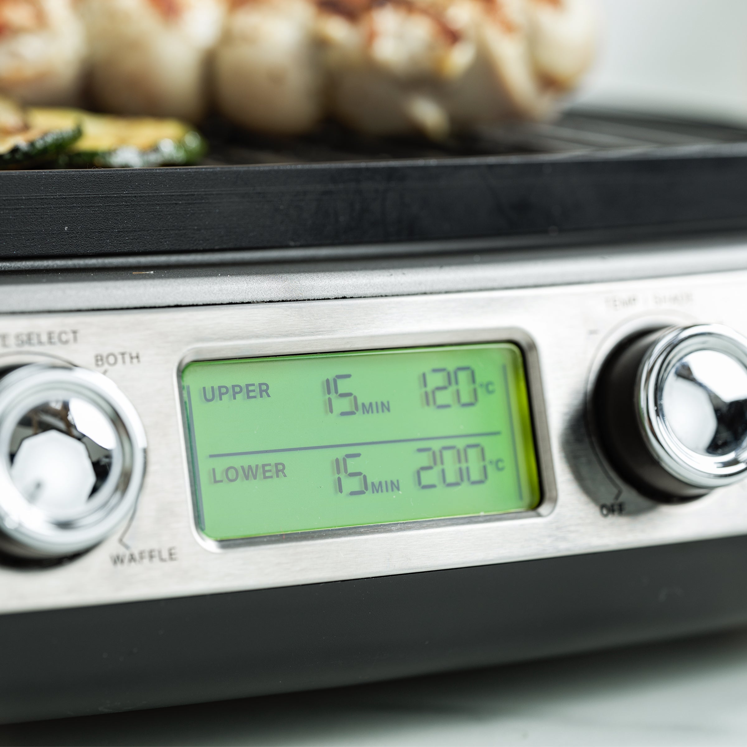 Contactgrill Glossy Black tijd en temperatuur