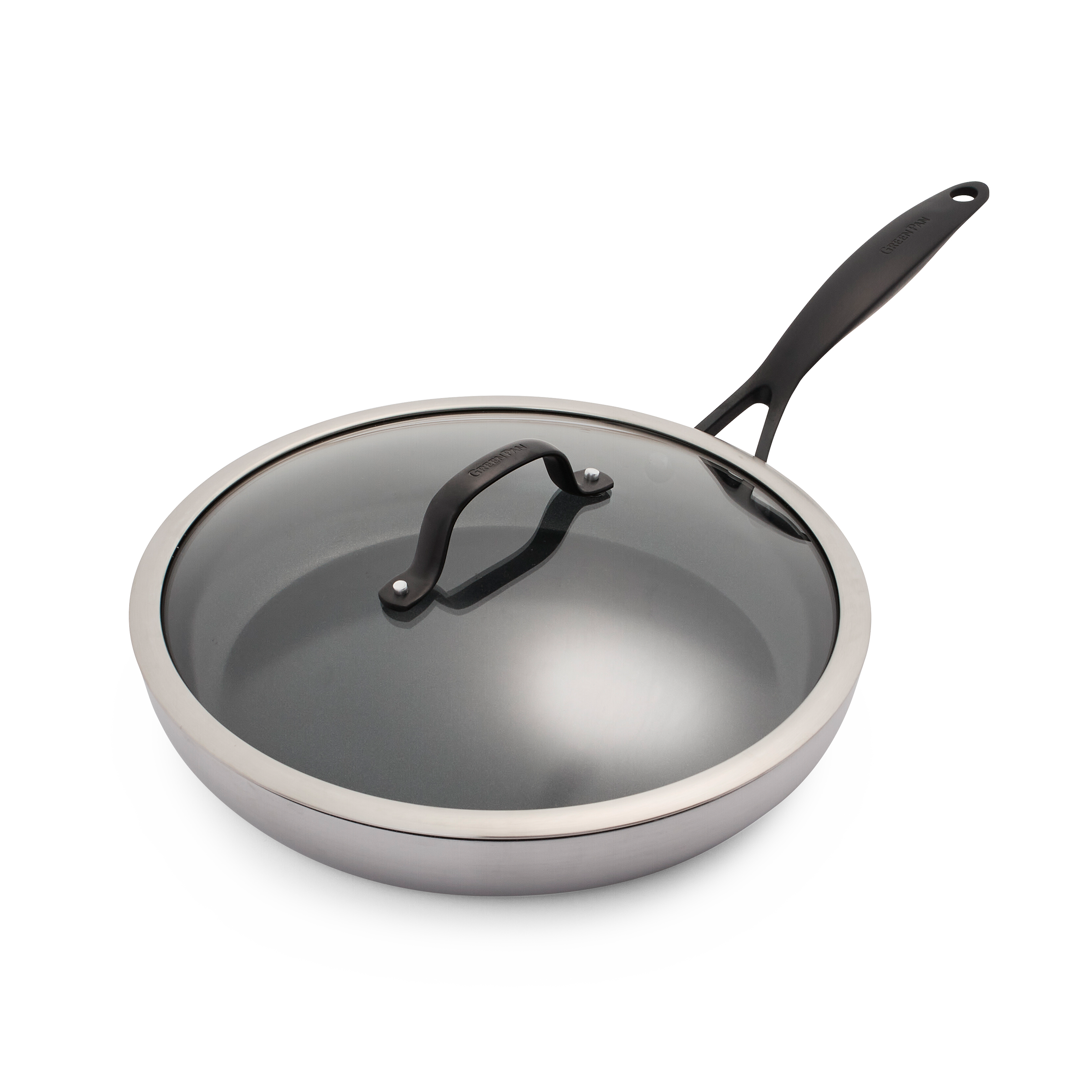 Venice Pro Noir Braadpan met deksel 30cm zilver