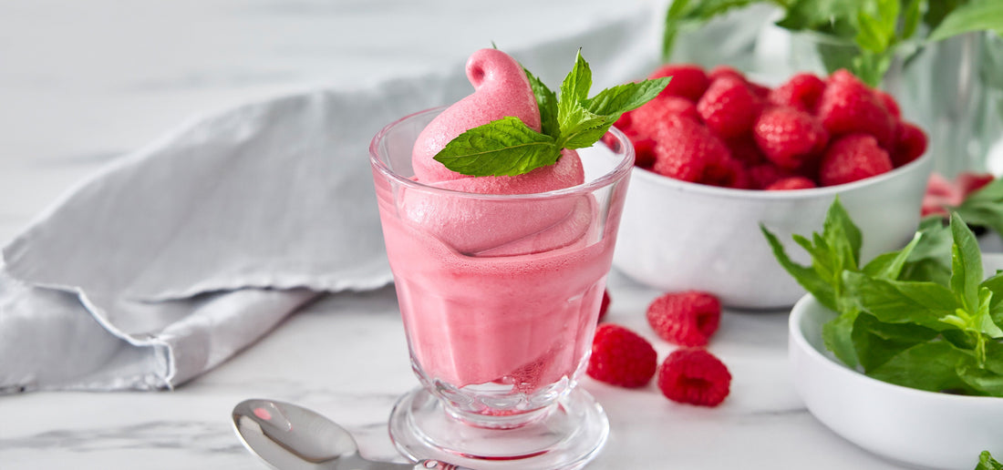 Verse frambozensorbet