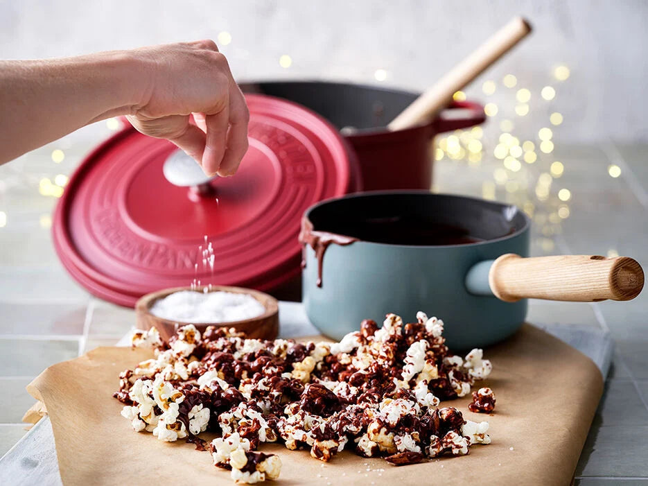 Popcorn met chocolade en kokos