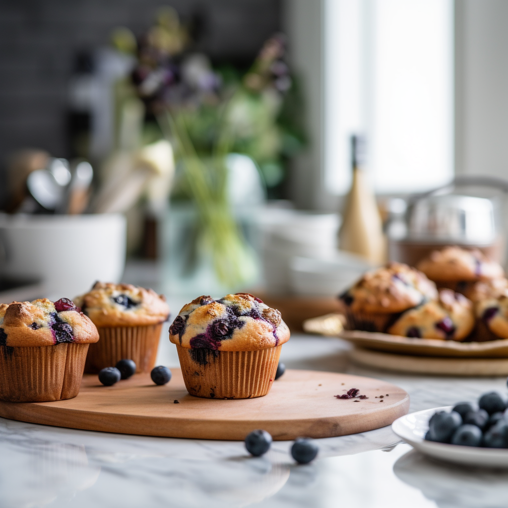 Muffins met bosbessen en pure chocolade