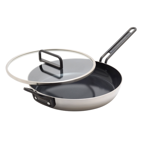 GreenPan™ Stanley Tucci™ Stainless Steel Ceramic Nonstick 30cm Frypan with Lid